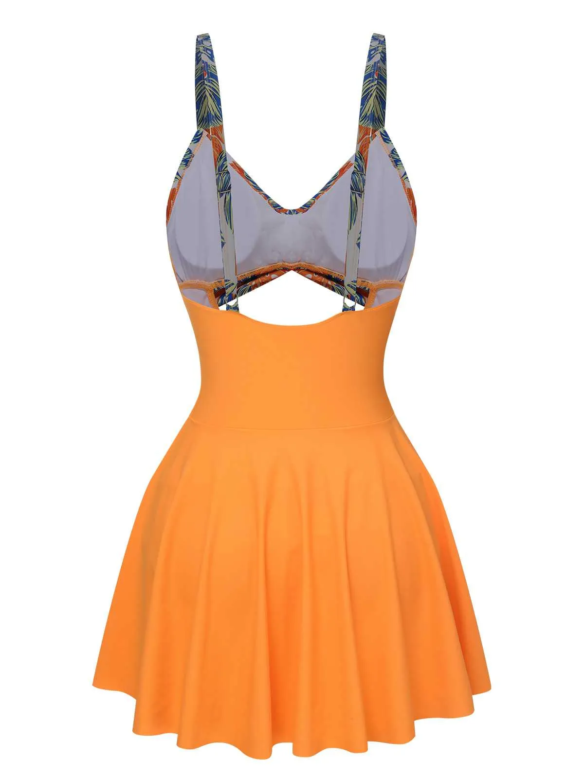 Multicolor 1960s Print Spaghetti Strap Swimsuit sold by Retro Stage product image thumbnail 3