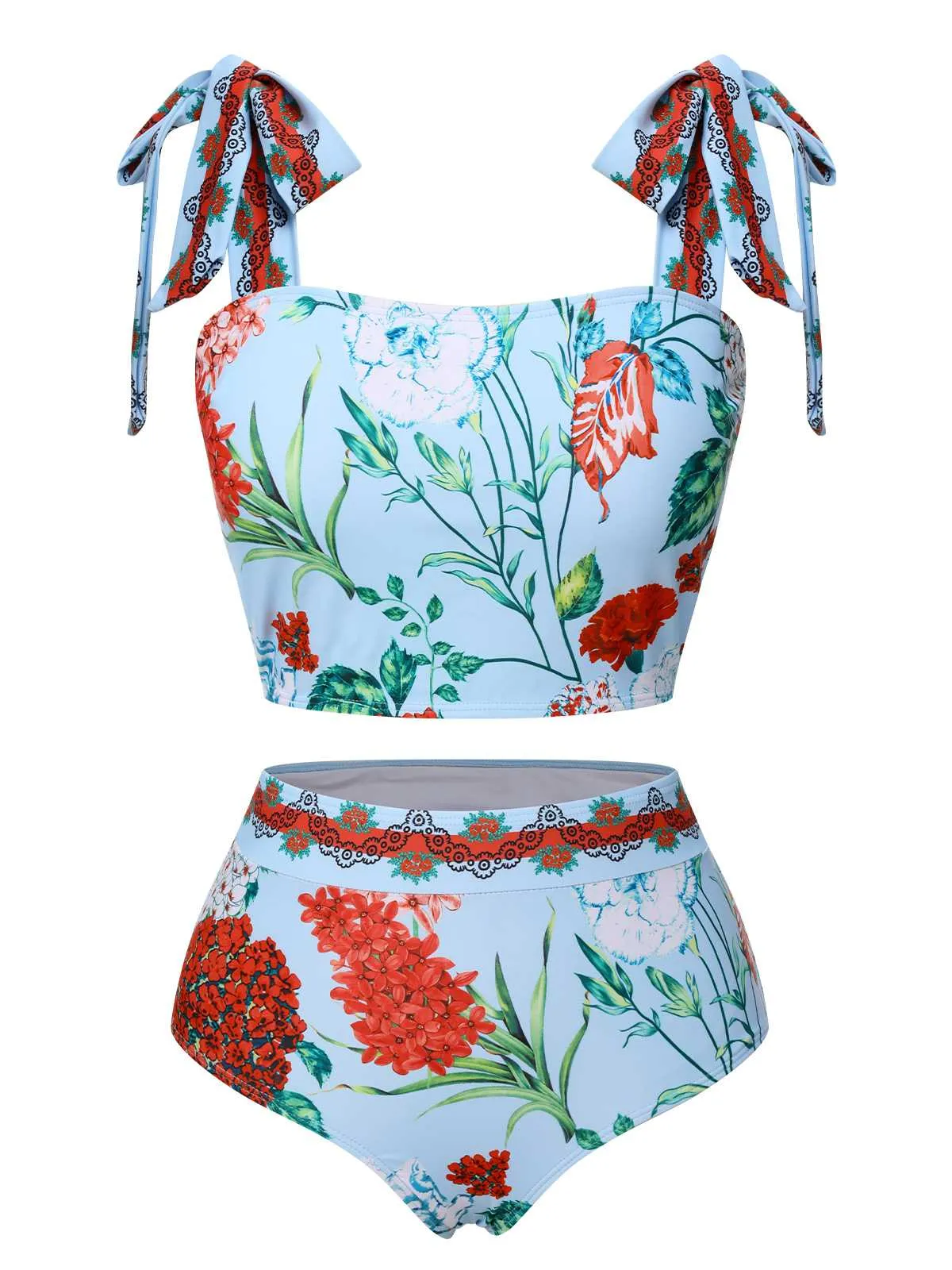 Multicolor 1960s Strap Floral Swimsuit sold by Retro Stage