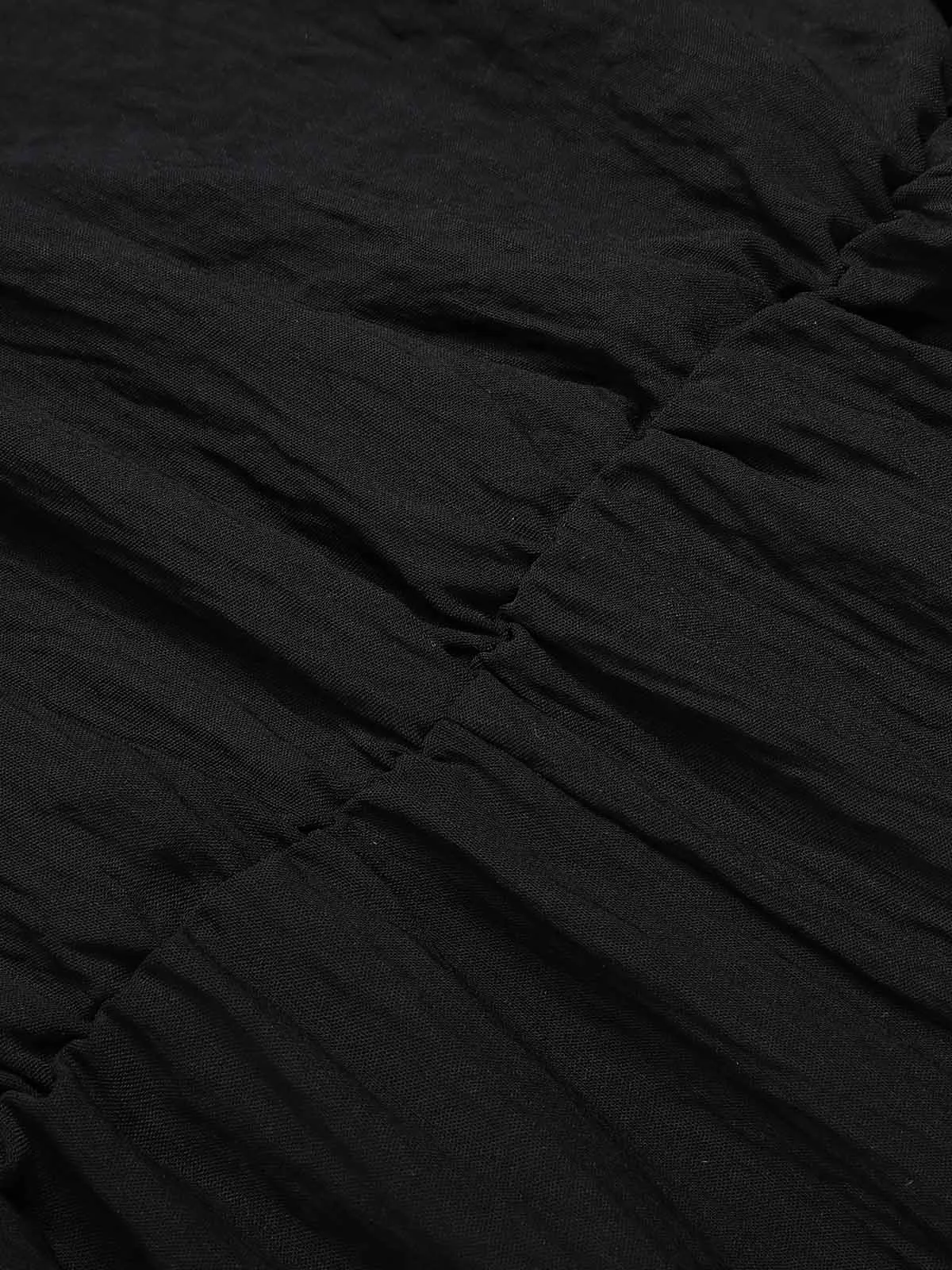 Black 1930s Solid Stand Collar Tie-Up Jumpsuit sold by Retro Stage product image thumbnail 4