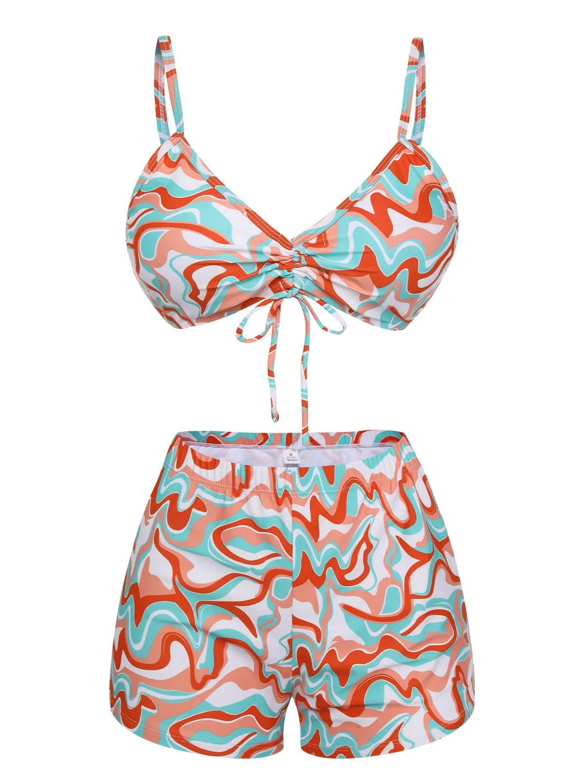 1950s Marble Print Strap Drawstring Swimsuit sold by Retro Stage product image thumbnail 3