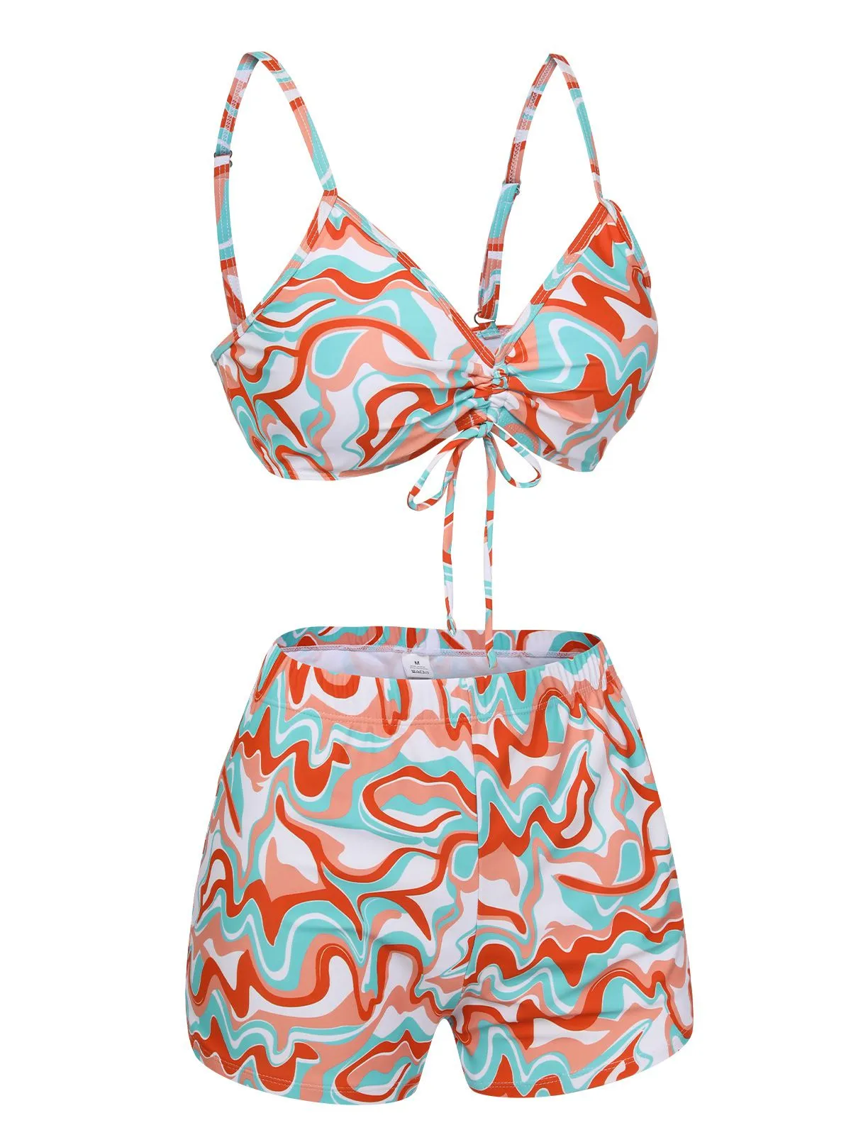 1950s Marble Print Strap Drawstring Swimsuit sold by Retro Stage product image thumbnail 4