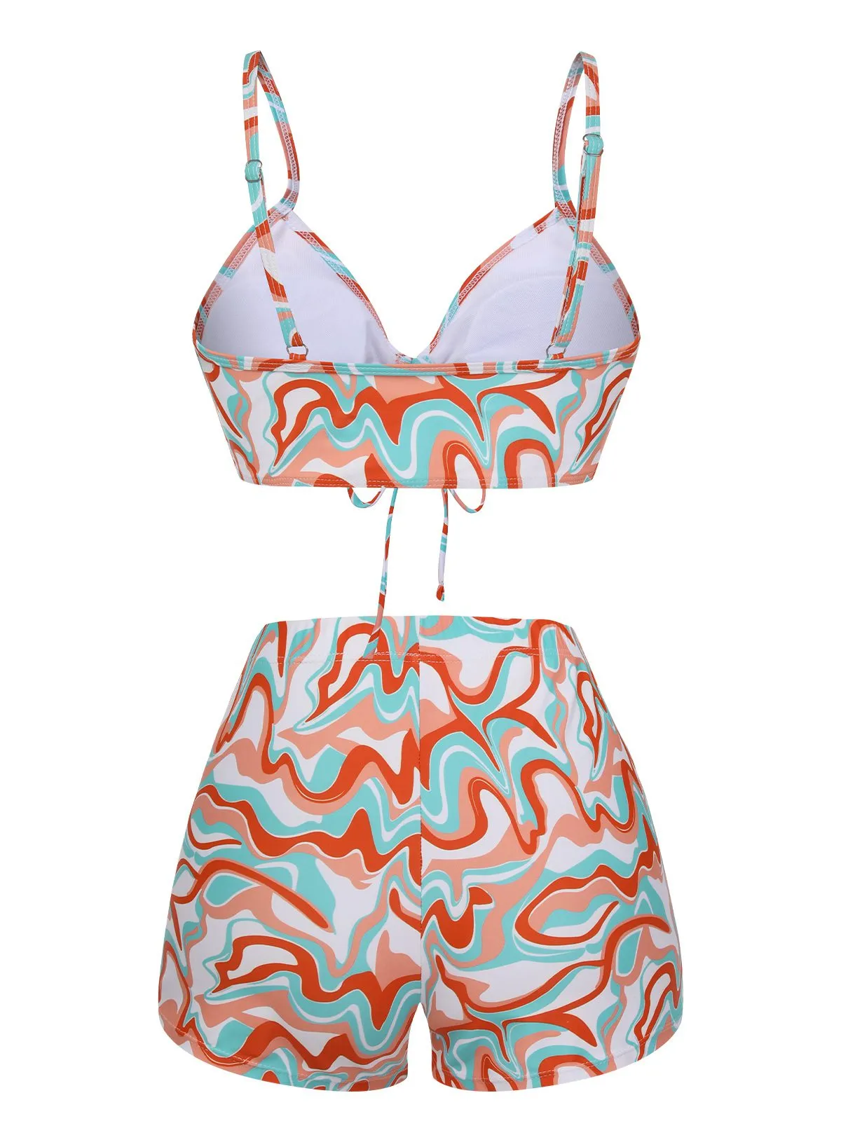 1950s Marble Print Strap Drawstring Swimsuit sold by Retro Stage product image thumbnail 5