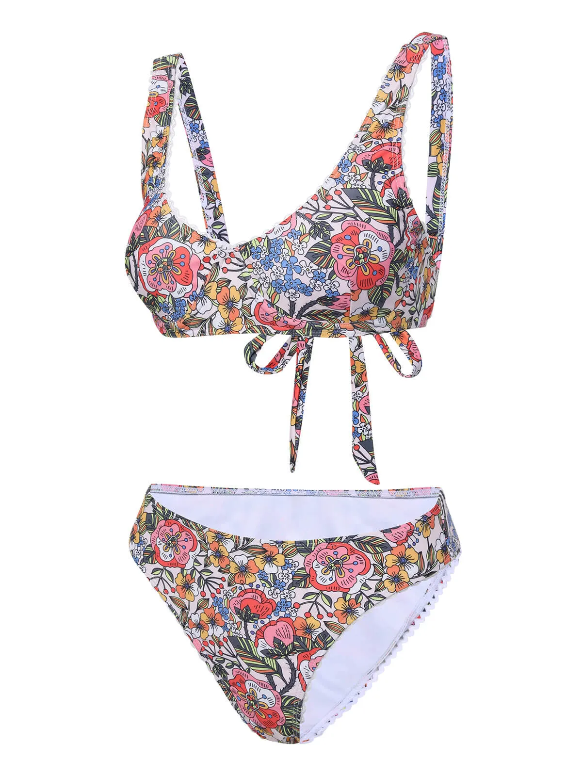 1970s Hippie Floral Wide Strap Swimsuit sold by Retro Stage product image thumbnail 2