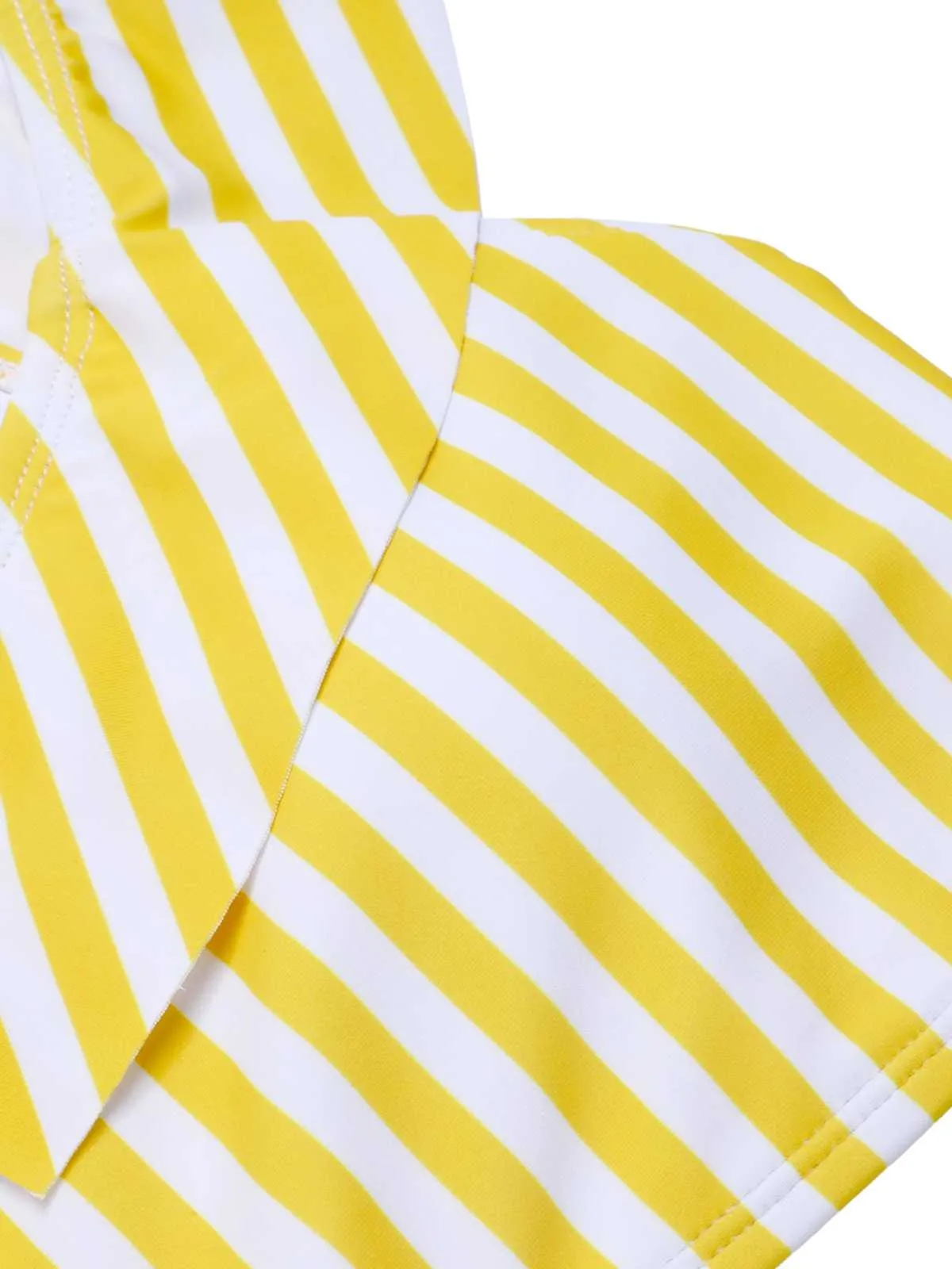 Multicolor 1930s Off-Shoulder Stripes Swimsuit sold by Retro Stage product image thumbnail 5