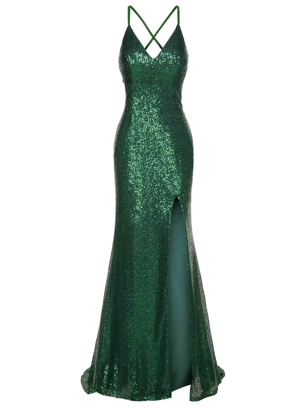 1920s V-Neck Side Slit Sequined Sling Dress sold by Retro Stage product image thumbnail 2