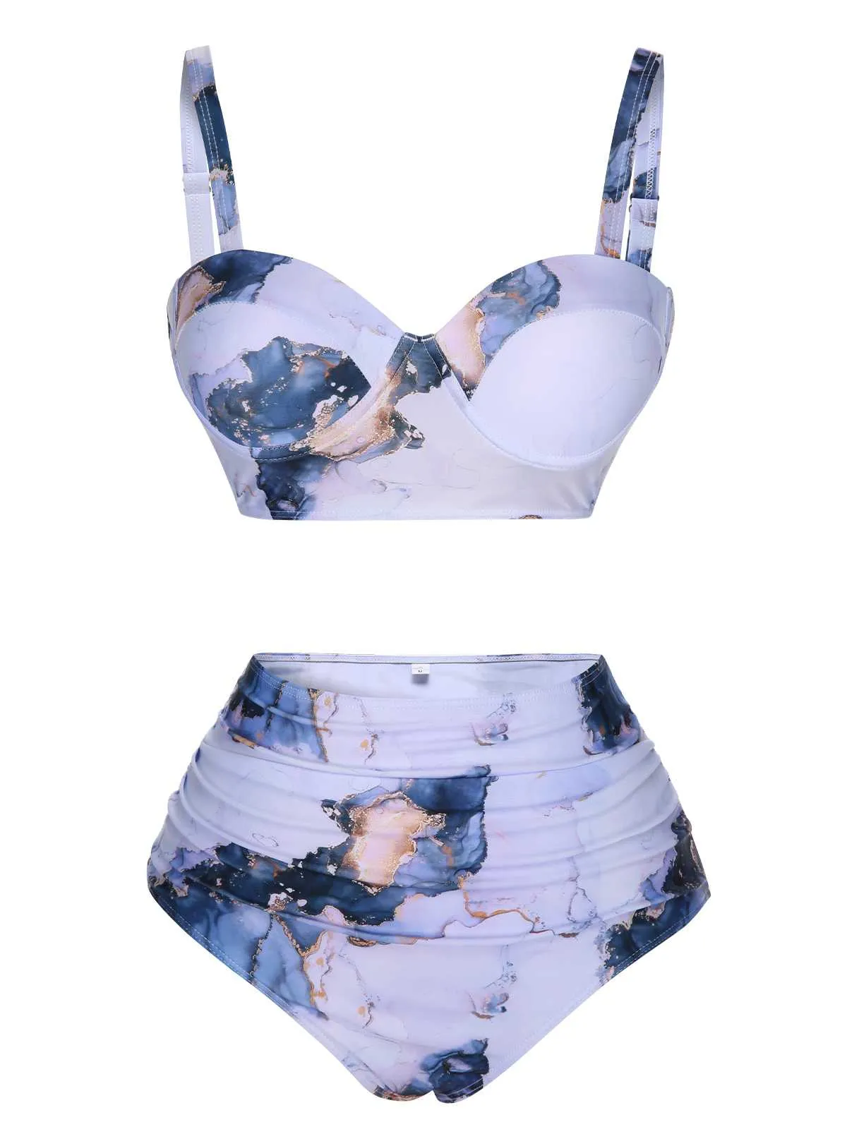 1960s Print Spaghetti Strap Swimsuit sold by Retro Stage product image thumbnail 5