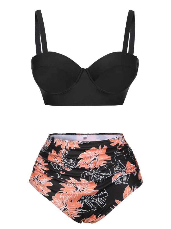 1960s Print Spaghetti Strap Swimsuit sold by Retro Stage