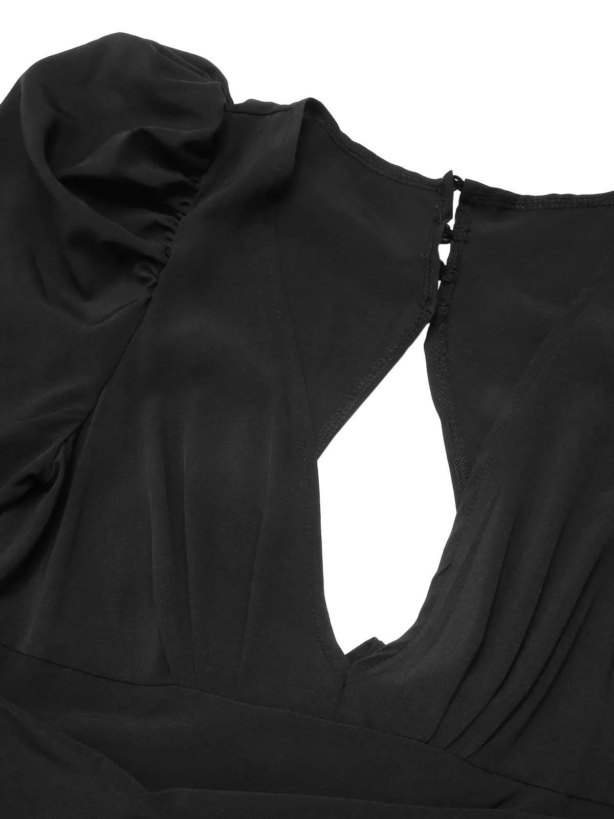 1930s Solid Deep V Puff Sleeves Jumpsuit sold by Retro Stage product image thumbnail 5