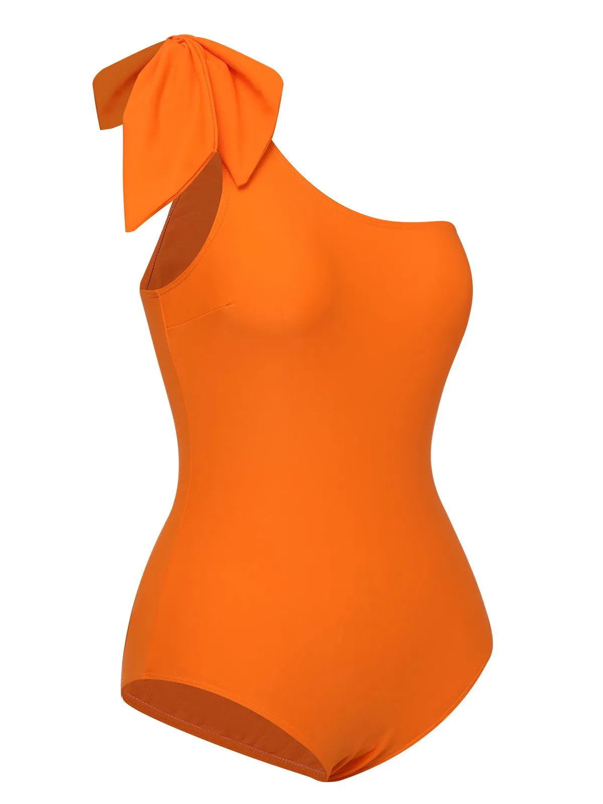 Orange 1940s Solid Swimsuit & High Low Cover-Up sold by Retro Stage product image thumbnail 5