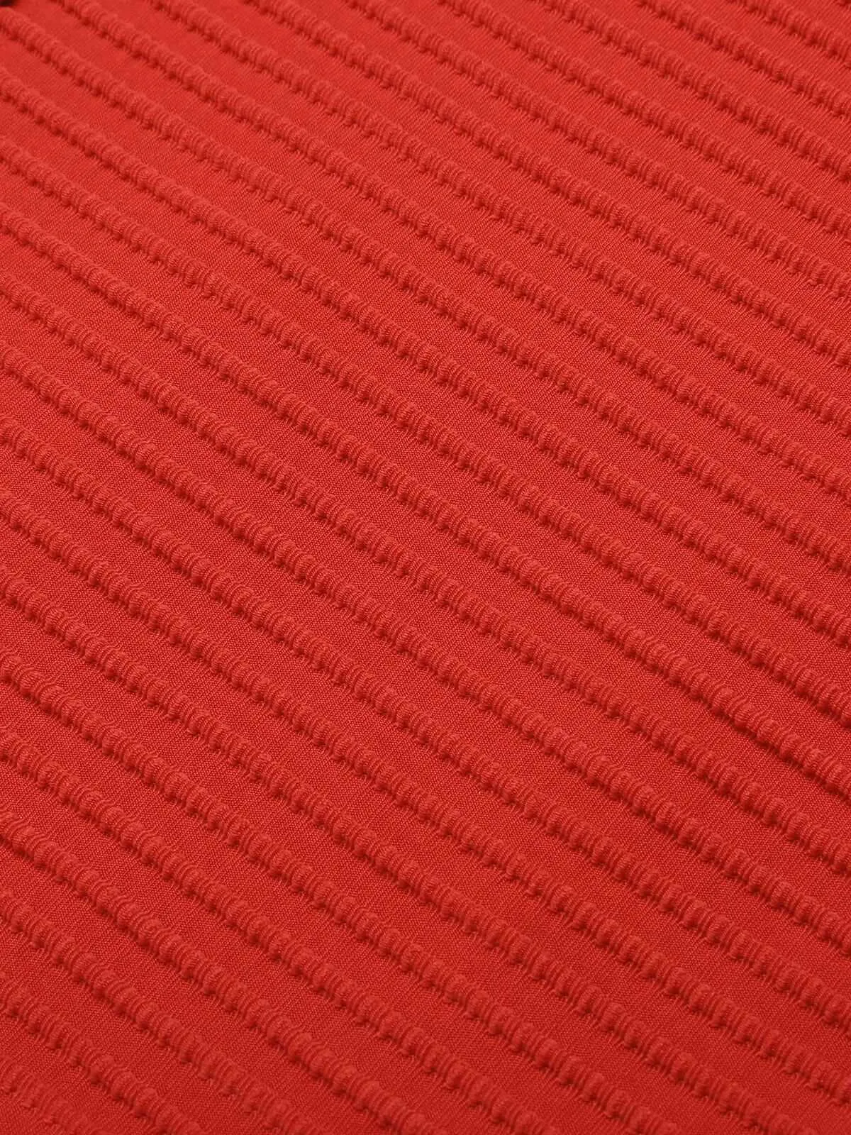 Red 1950s Solid Deep V One-Piece Swimsuit sold by Retro Stage product image thumbnail 4