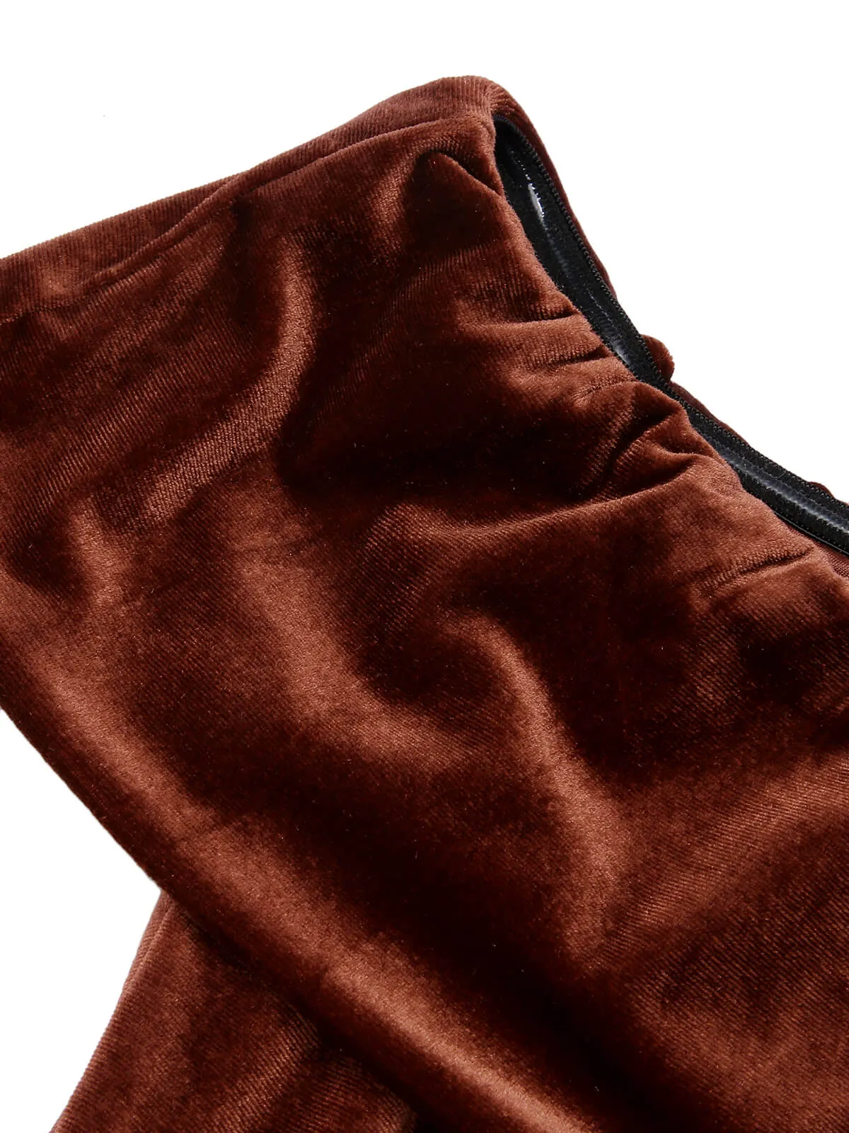 Caramel Color 1960s Off-Shoulder Tulip Velvet Dress sold by Retro Stage product image thumbnail 5