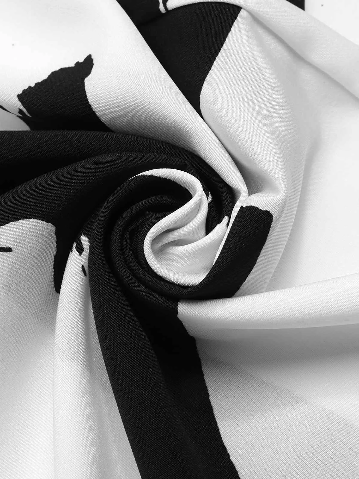 Black & White 1940s V-Neck Bohemian Jumpsuit sold by Retro Stage product image thumbnail 4