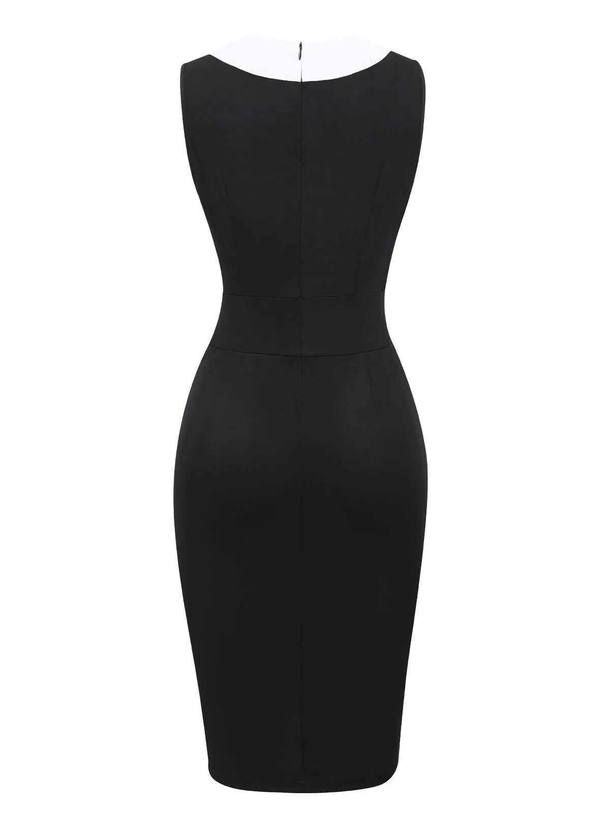 Black & White 1960s Button V-Neck Patchwork Dress sold by Retro Stage product image thumbnail 3