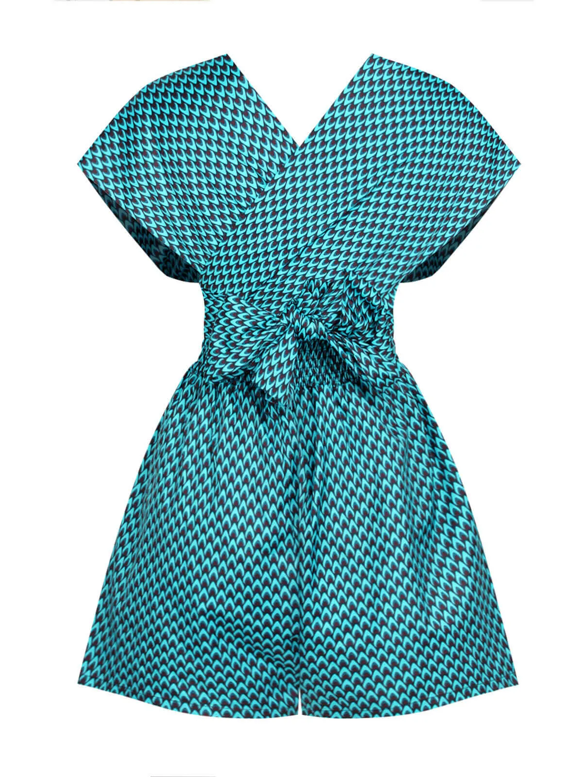 Blue 1950s Fishback Multi-wear Cap Sleeve Romper sold by Retro Stage product image thumbnail 4