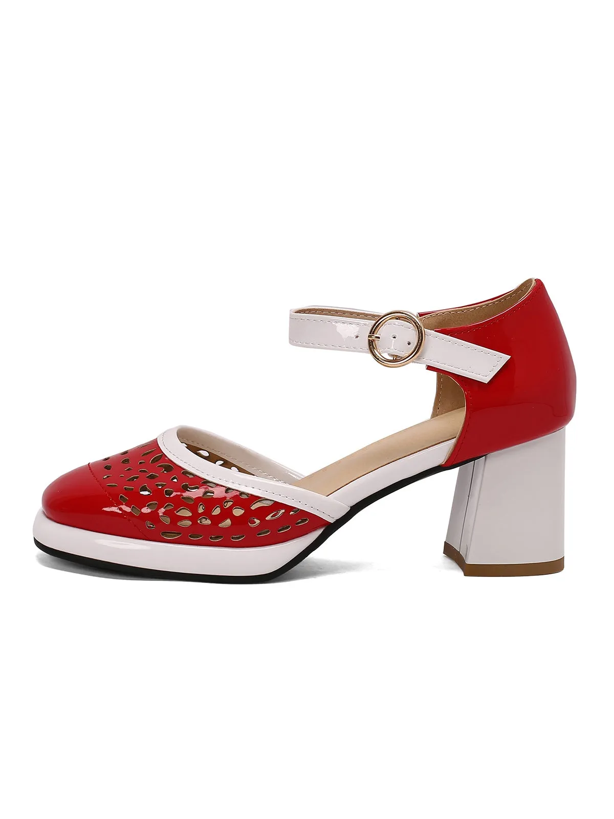 Retro Hollow Chunky High Heels Shoes sold by Retro Stage product image thumbnail 2