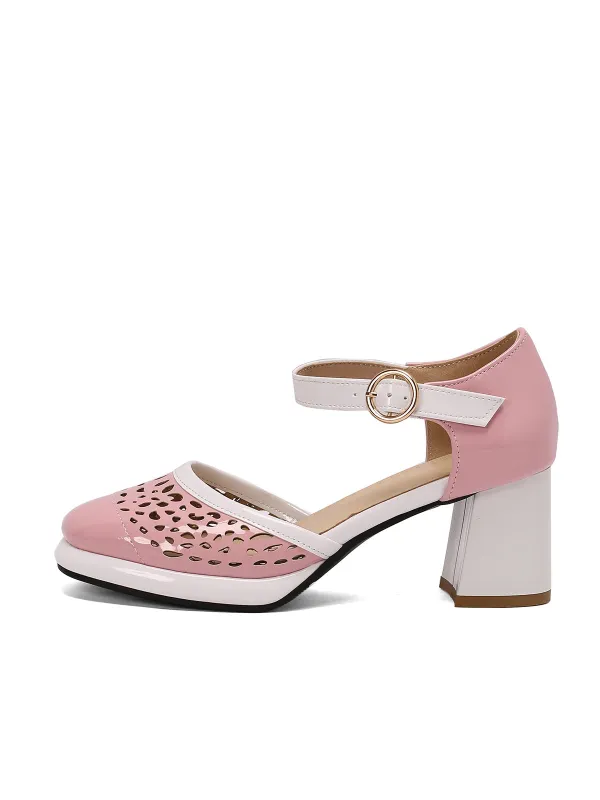 Retro Hollow Chunky High Heels Shoes sold by Retro Stage