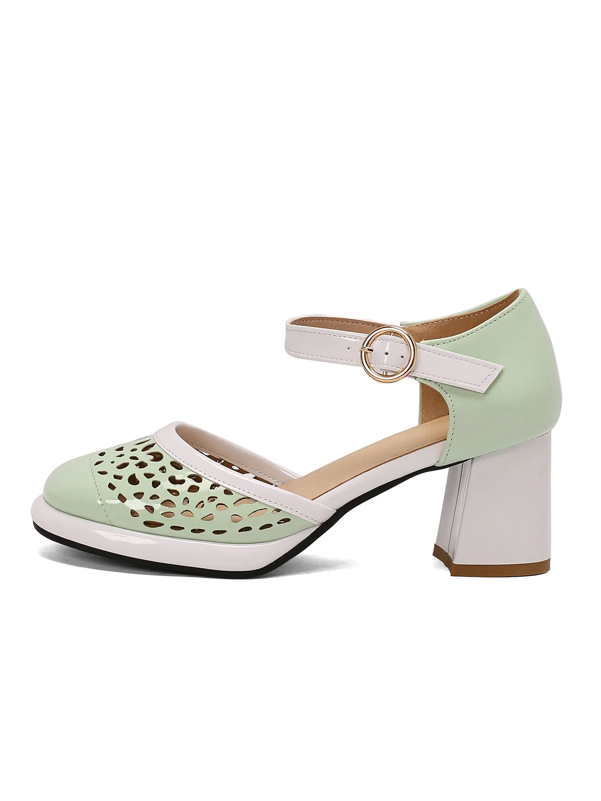 Retro Hollow Chunky High Heels Shoes sold by Retro Stage product image thumbnail 4