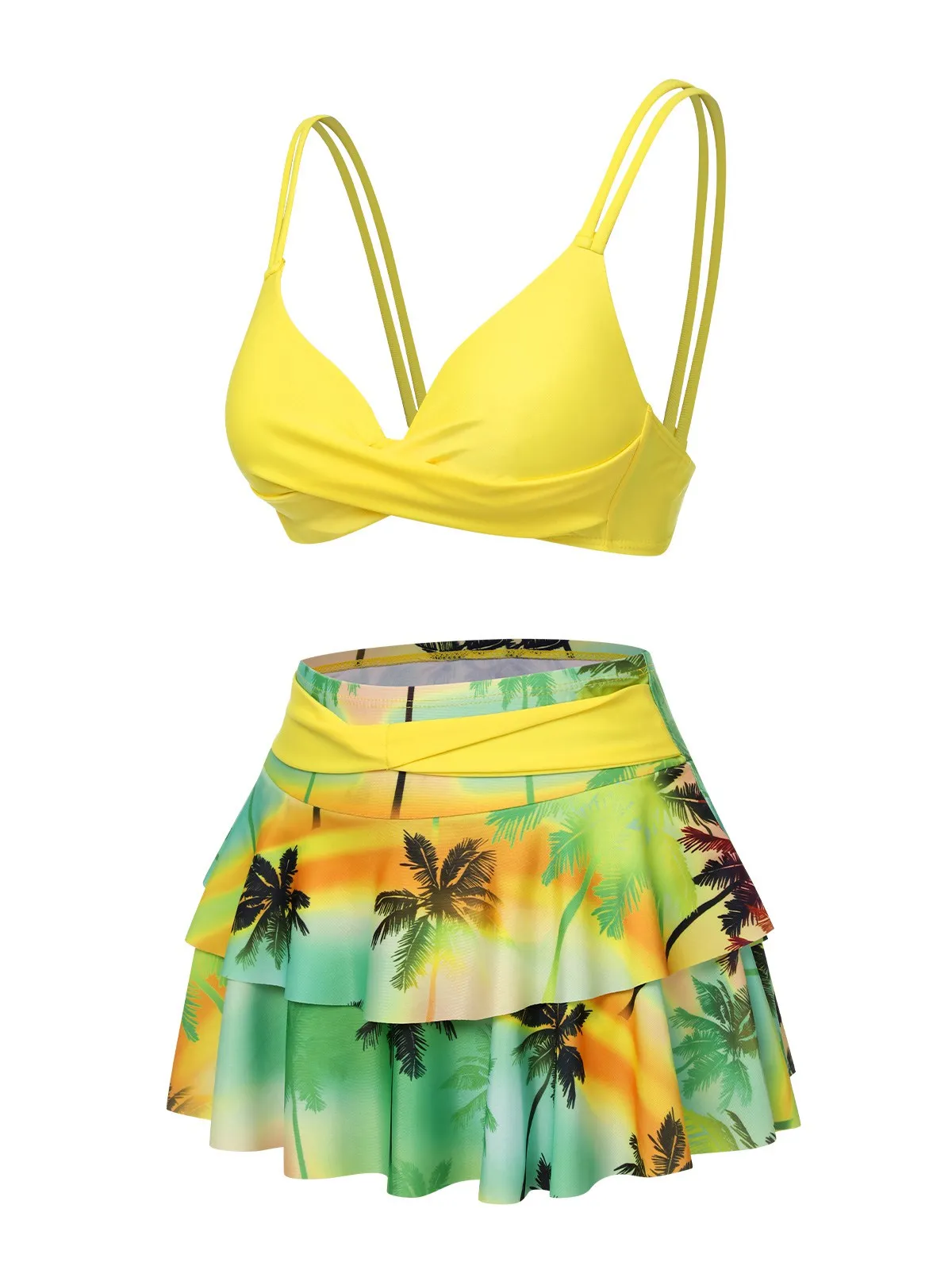 1950s Solid Top & Double Layer Printing Swimsuit sold by Retro Stage product image thumbnail 3