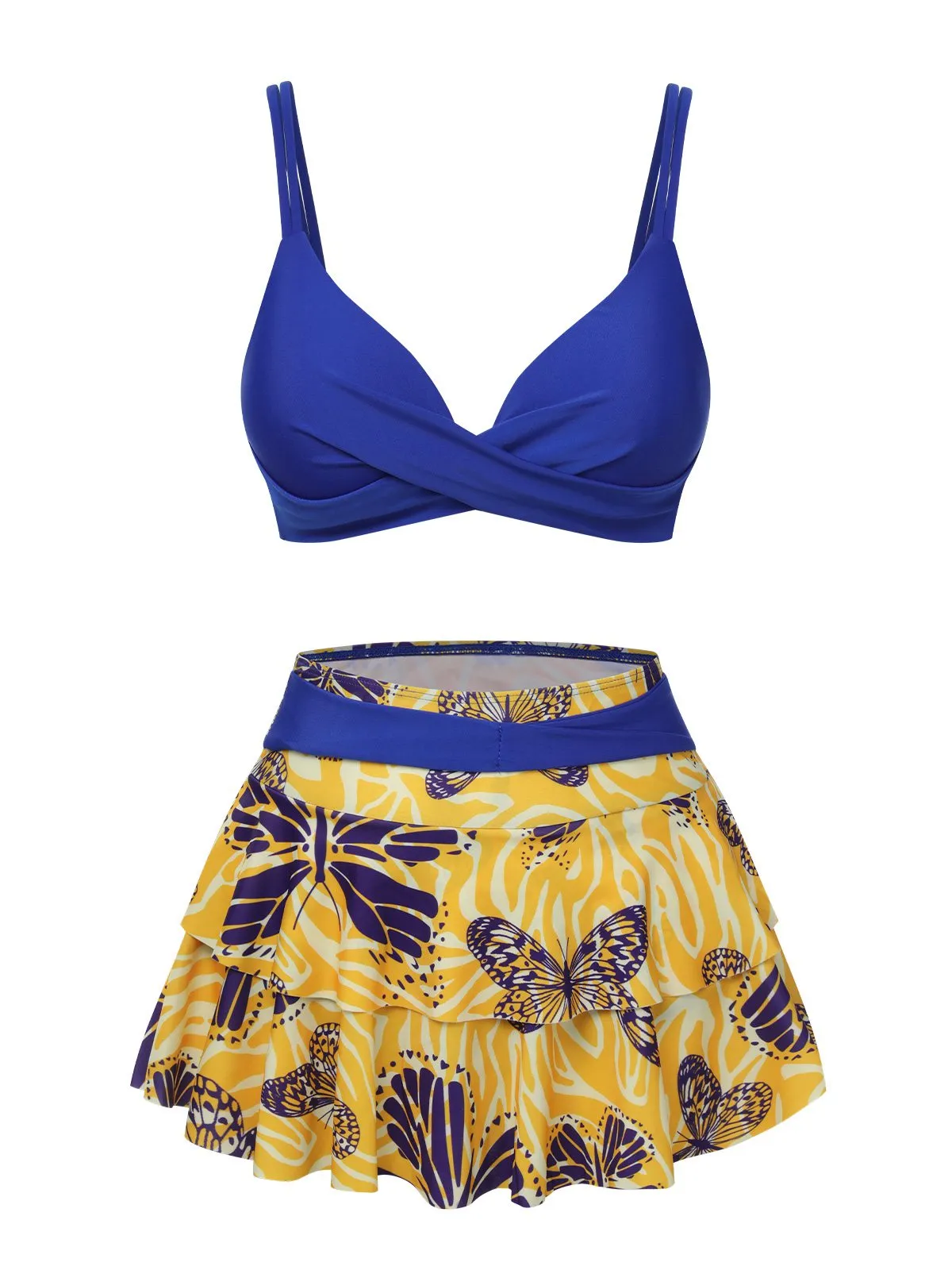 1950s Solid Top & Double Layer Printing Swimsuit sold by Retro Stage product image thumbnail 2