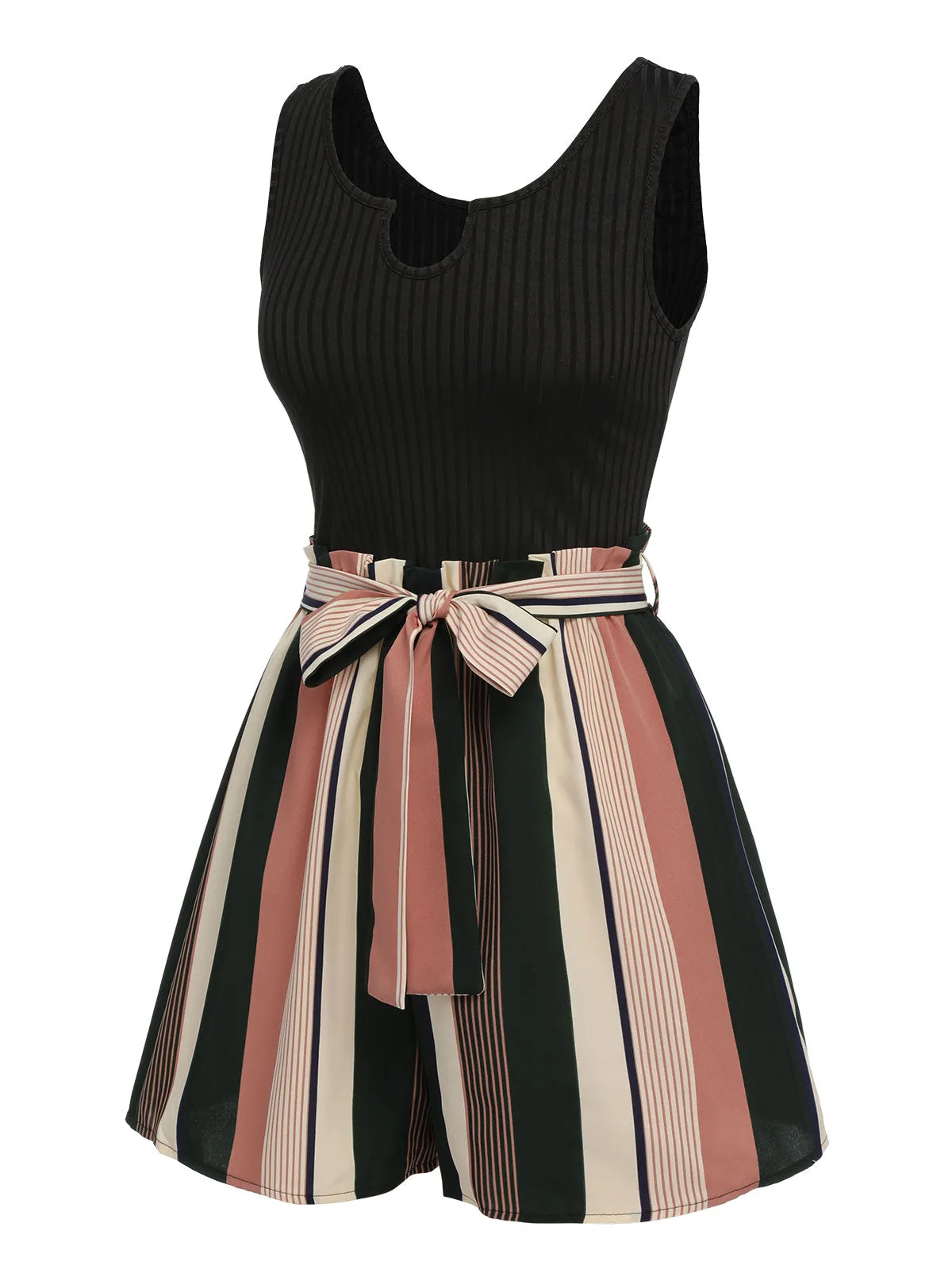 1950s Stripes Knitted Belted Romper sold by Retro Stage product image thumbnail 2