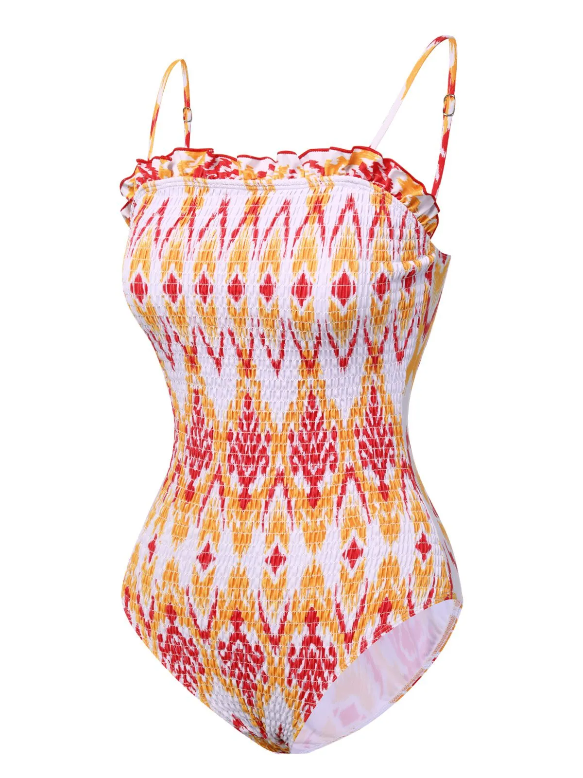 1960s Chevron Smocking Strap Bandeau Swimsuit sold by Retro Stage product image thumbnail 2