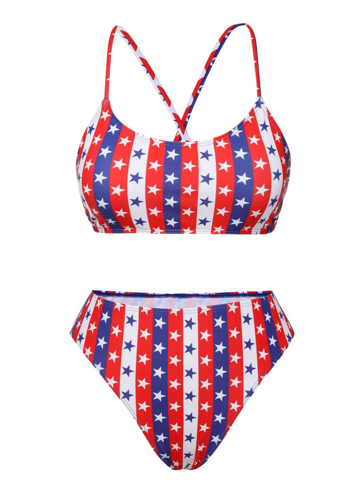 1960s Spaghetti Strap Independence Day Swimsuit sold by Retro Stage
