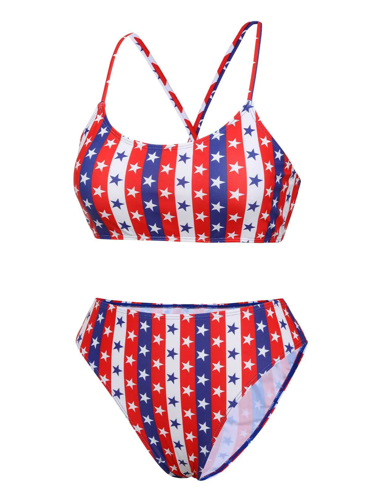1960s Spaghetti Strap Independence Day Swimsuit sold by Retro Stage product image thumbnail 2