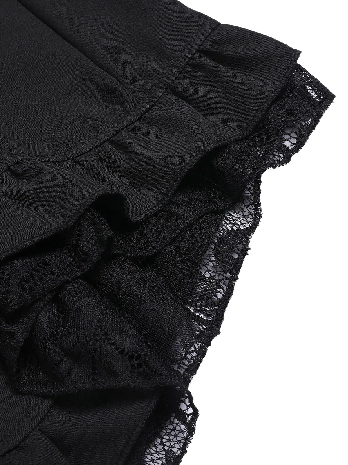 Black 1930s V-Neck Lace Victorian Blouse sold by Retro Stage product image thumbnail 5