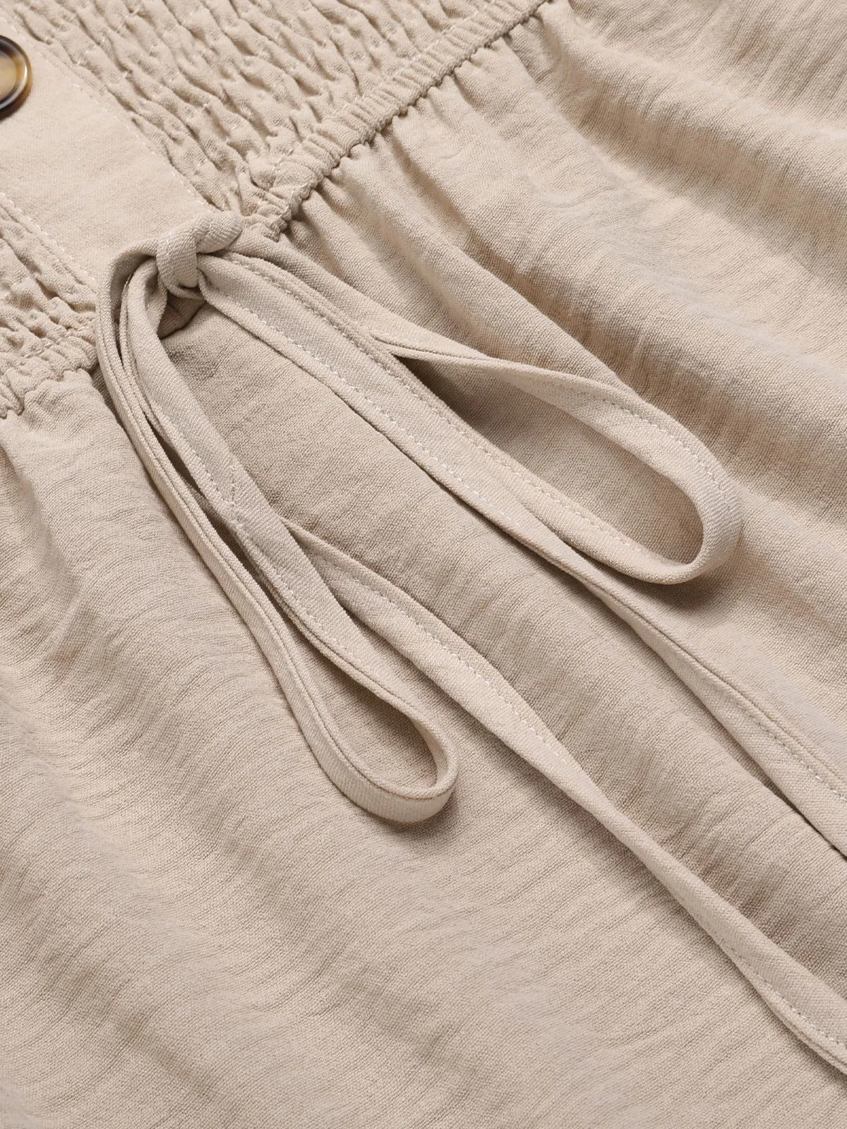 Beige 1950s Solid Smocking Strapless Romper sold by Retro Stage product image thumbnail 5