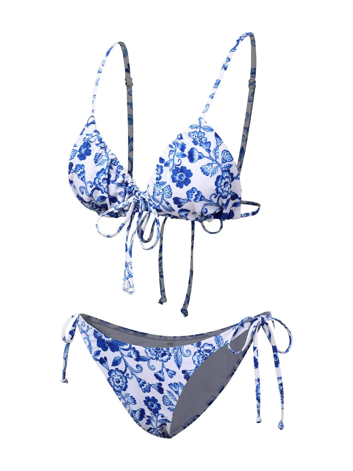 Blue & White 1950s Porcelain Strappy Bikini sold by Retro Stage product image thumbnail 2