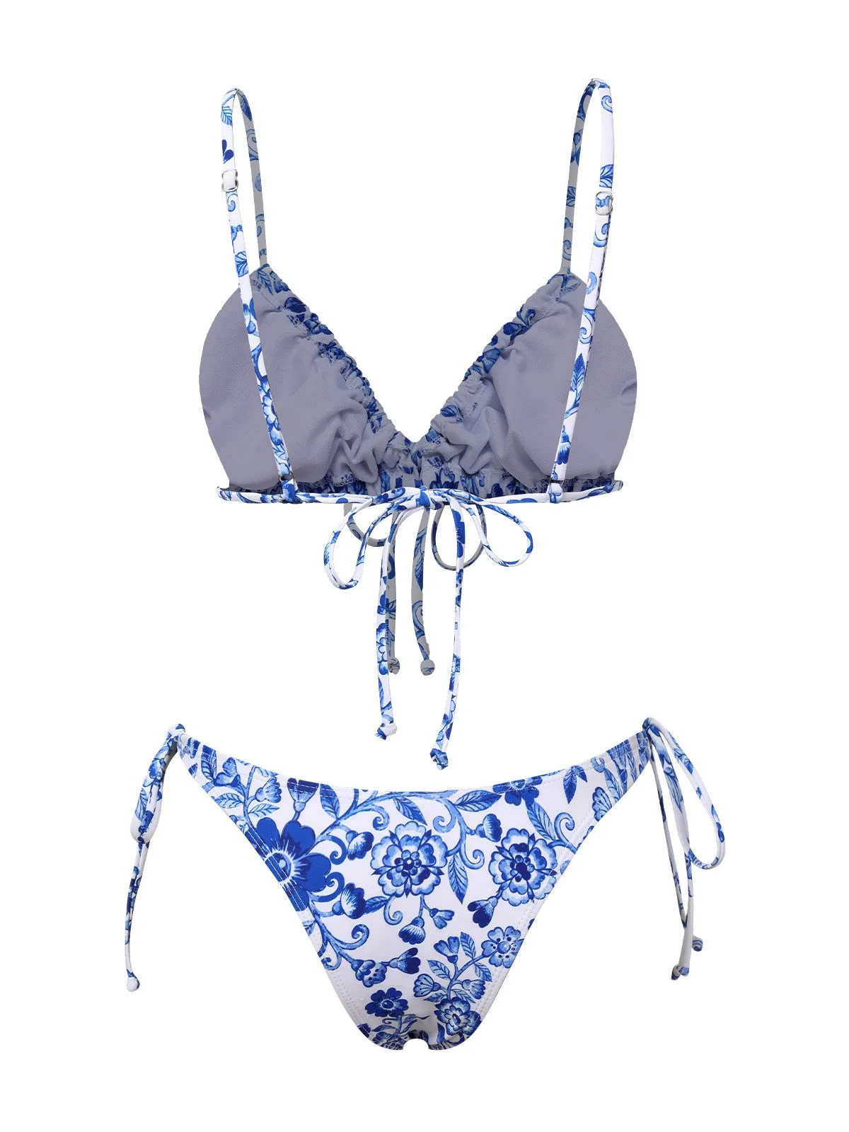 Blue & White 1950s Porcelain Strappy Bikini sold by Retro Stage product image thumbnail 3