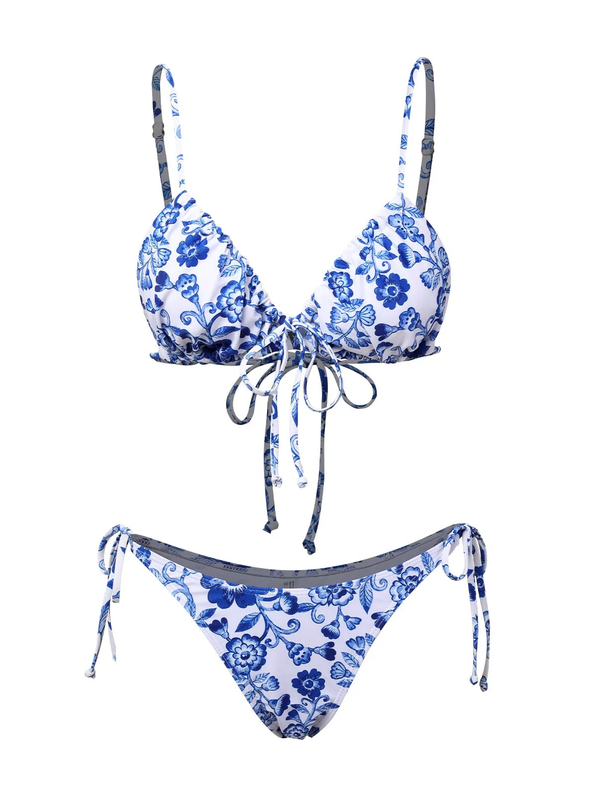 Blue & White 1950s Porcelain Strappy Bikini sold by Retro Stage