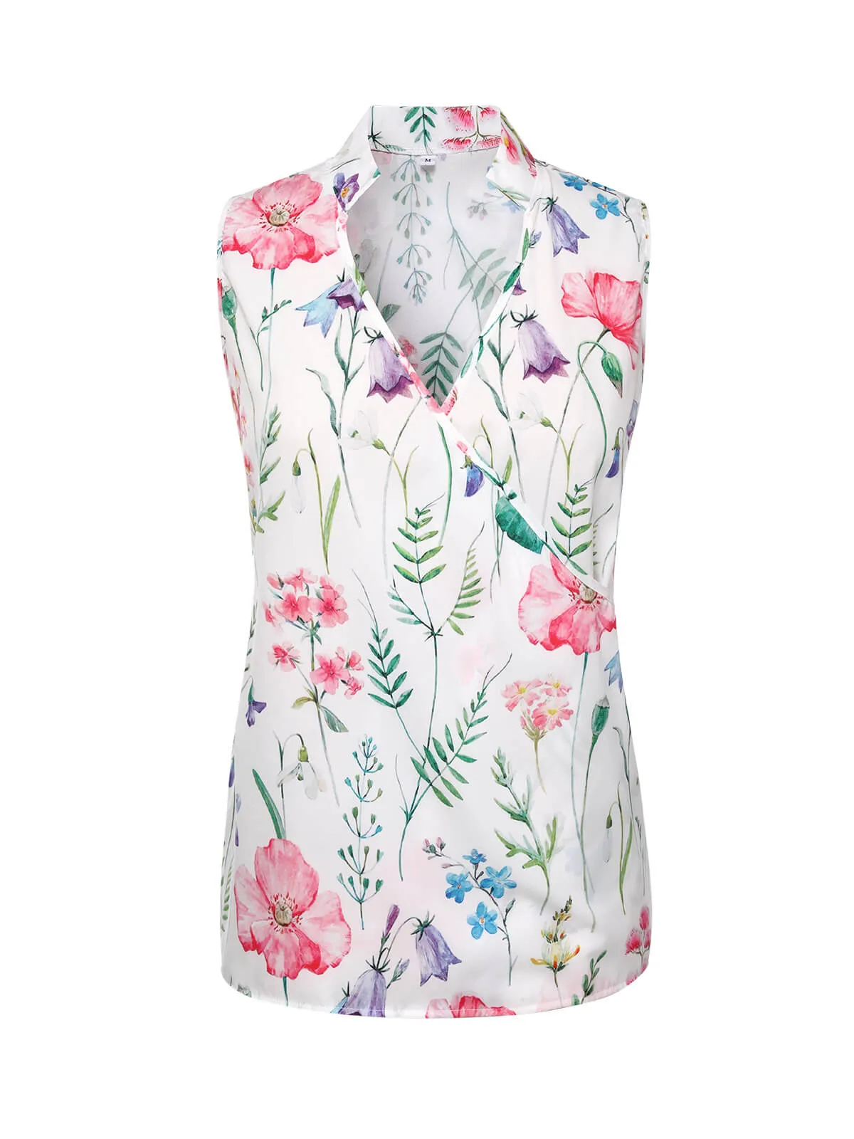 Multicolor 1960s Floral Surplice V Neck Tops sold by Retro Stage