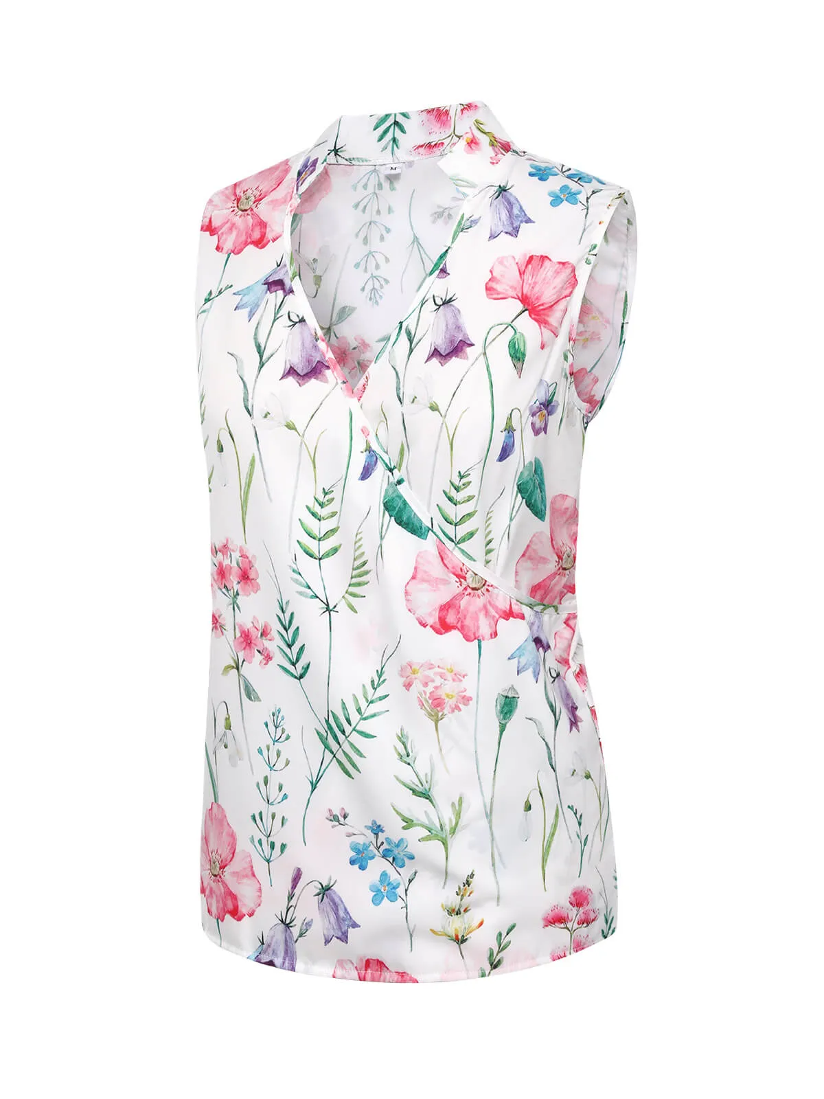 Multicolor 1960s Floral Surplice V Neck Tops sold by Retro Stage product image thumbnail 2