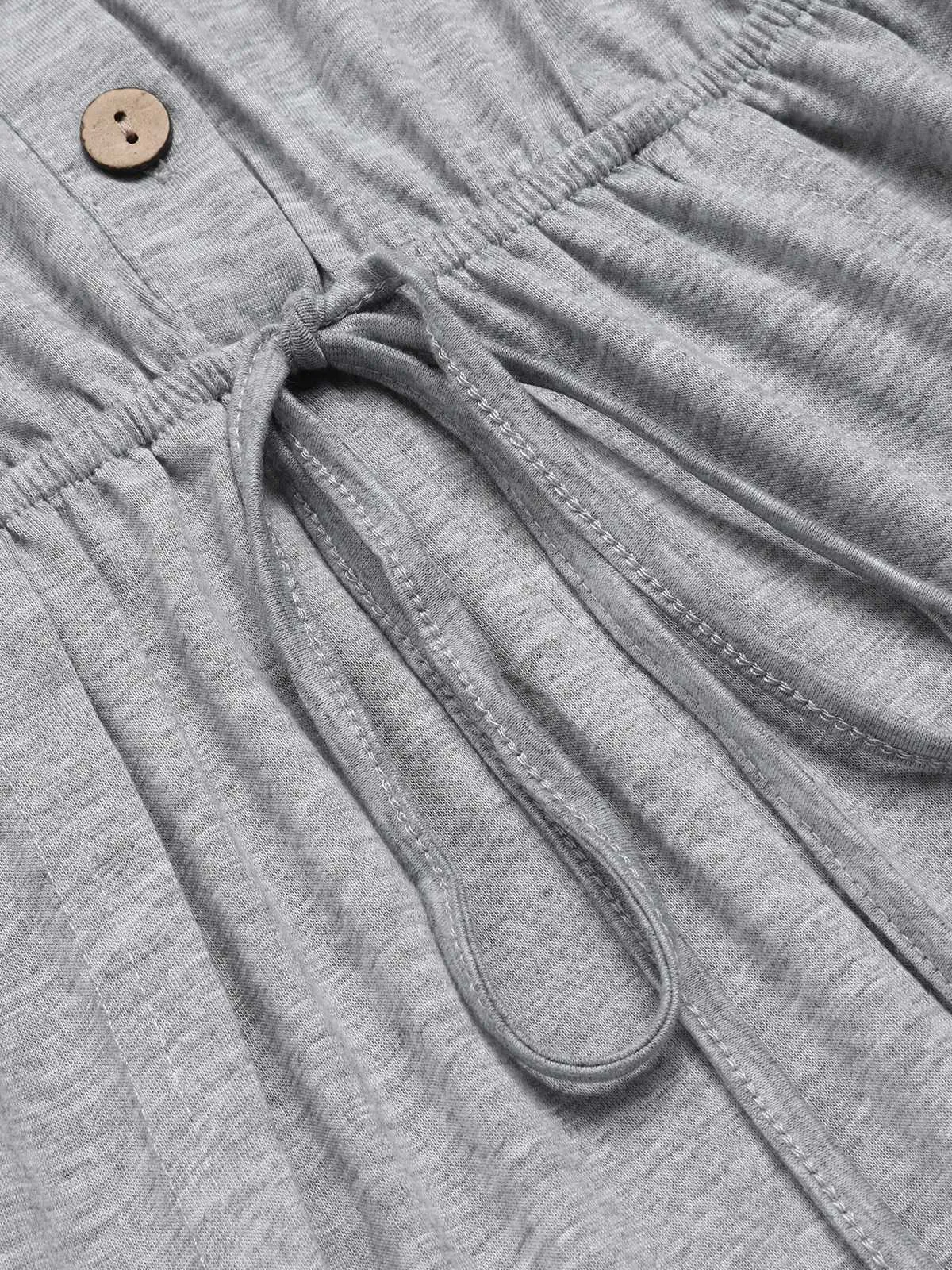 Light Gray 1950s Round Neck Solid Romper sold by Retro Stage product image thumbnail 4