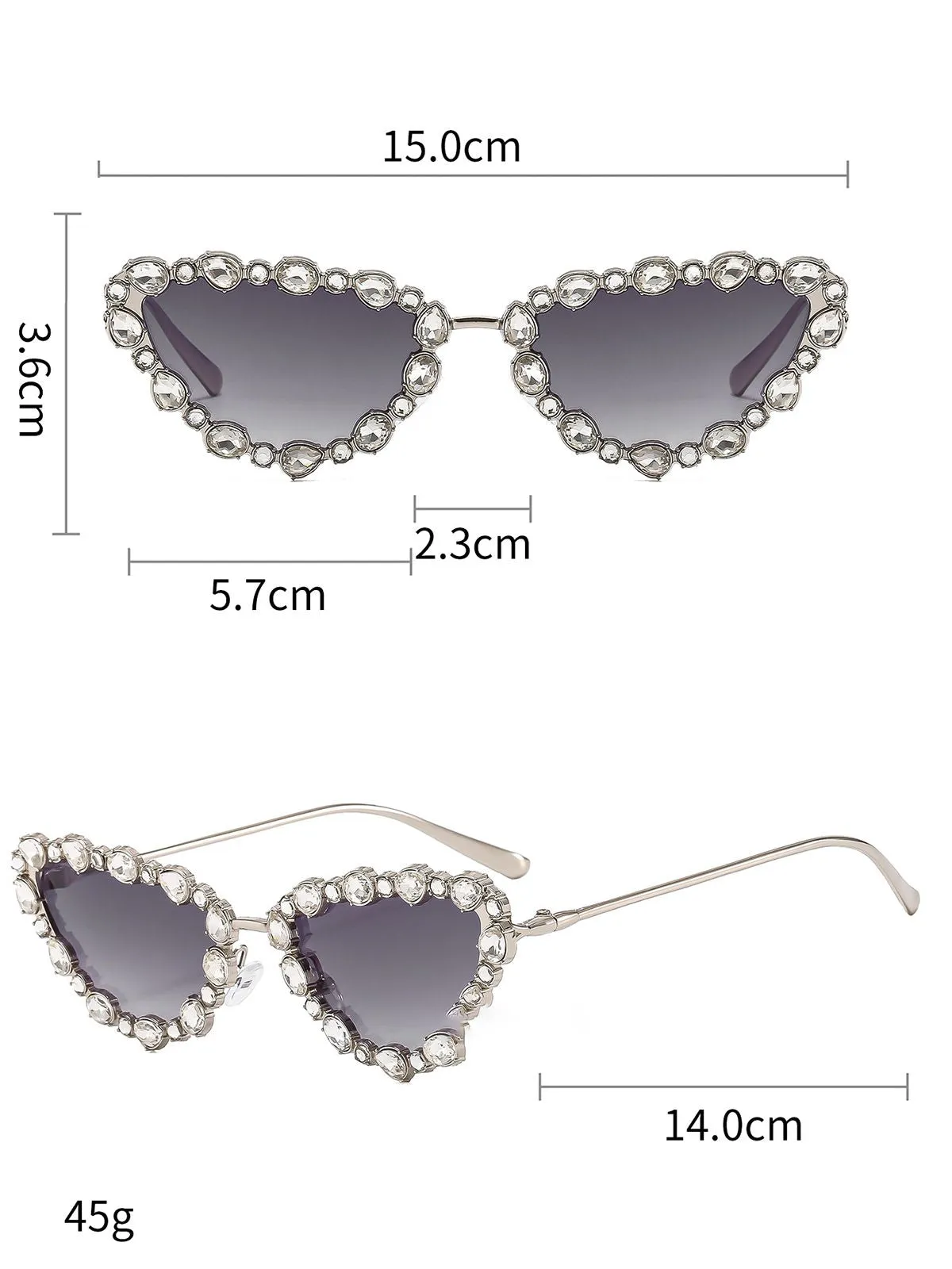 Vintage Diamond Cat Eye Sunglasses sold by Retro Stage product image thumbnail 4