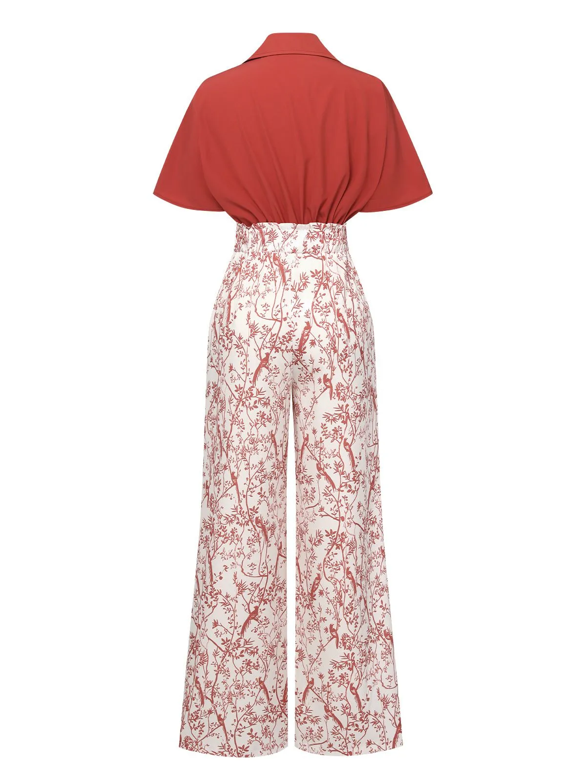 2PCS 1930s Solid Dolman Blouse & Floral Pants sold by Retro Stage product image thumbnail 2