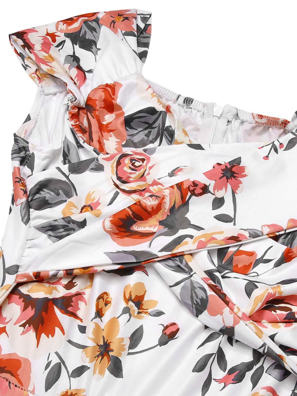 1930s Cold Shoulder Floral Jumpsuit sold by Retro Stage product image thumbnail 4