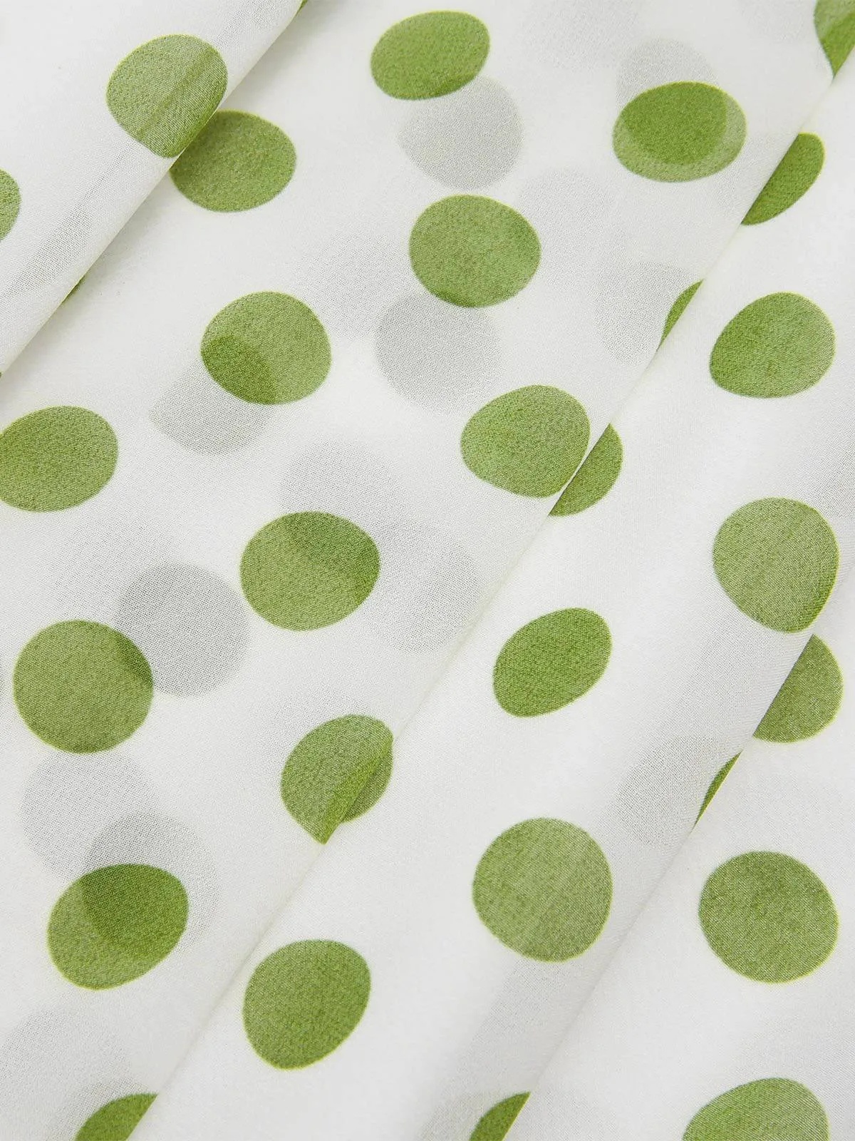 Green 1940s Schiffon Polka Dots Skirt sold by Retro Stage product image thumbnail 4