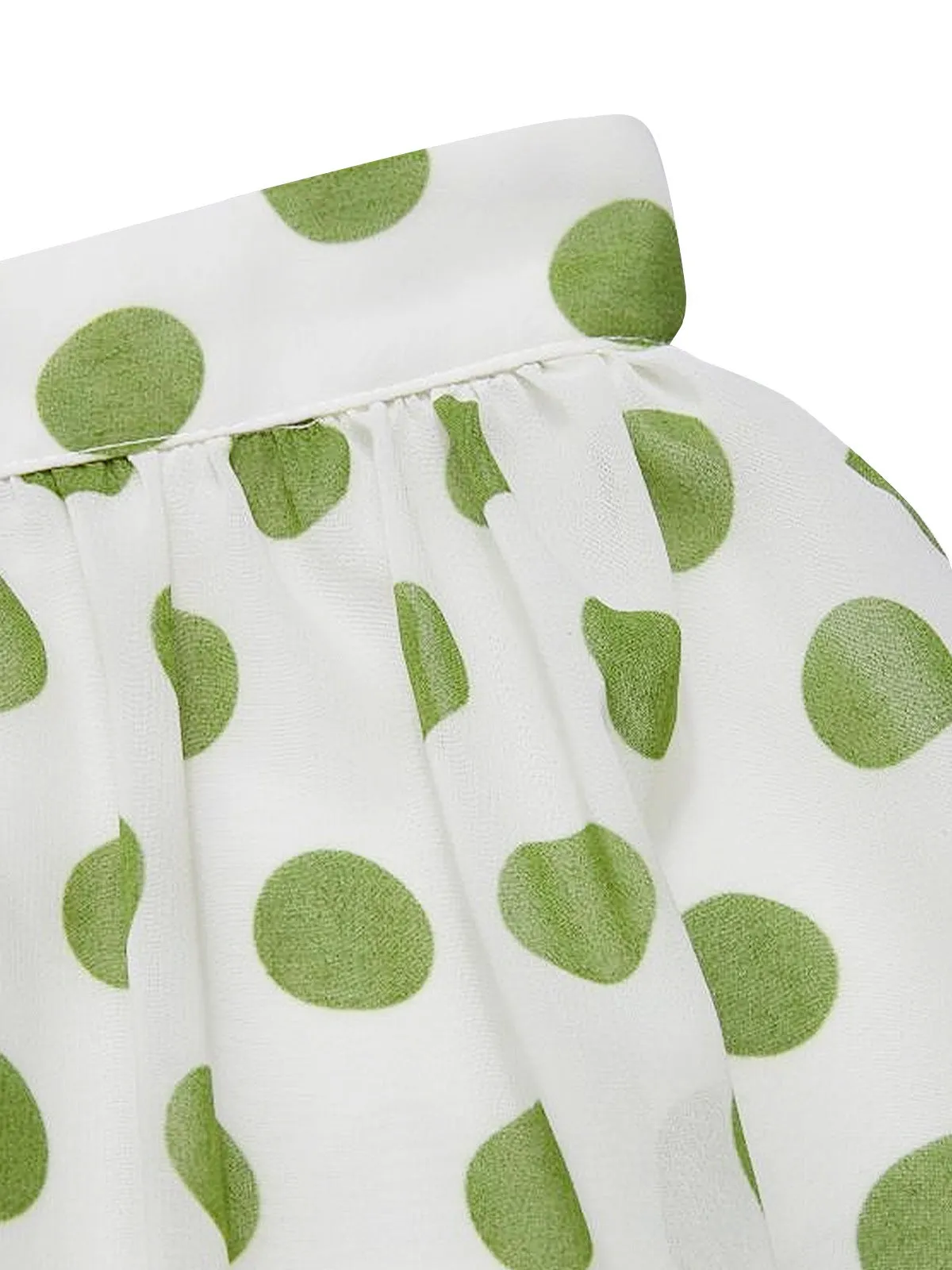 Green 1940s Schiffon Polka Dots Skirt sold by Retro Stage product image thumbnail 5