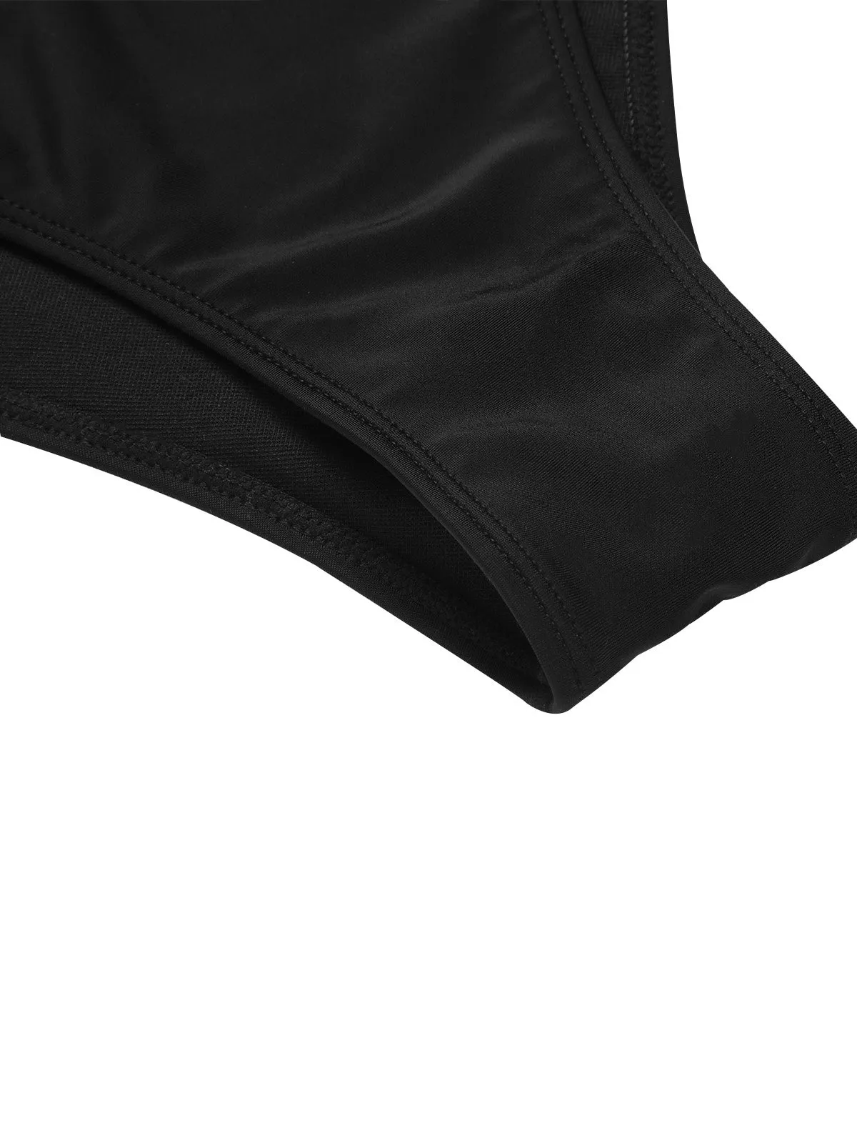 Black 1950s Solid Ruffled Strap Swimsuit sold by Retro Stage product image thumbnail 5