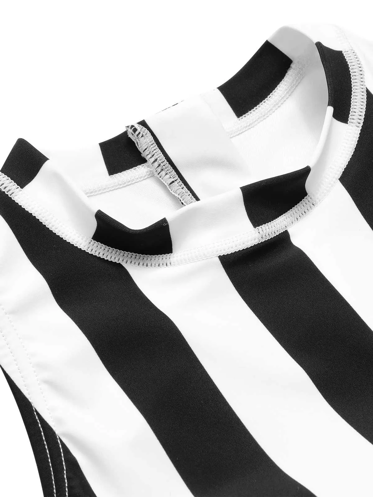 1950s Contrast Stripes Triangle One-Piece Swimsuit sold by Retro Stage product image thumbnail 5