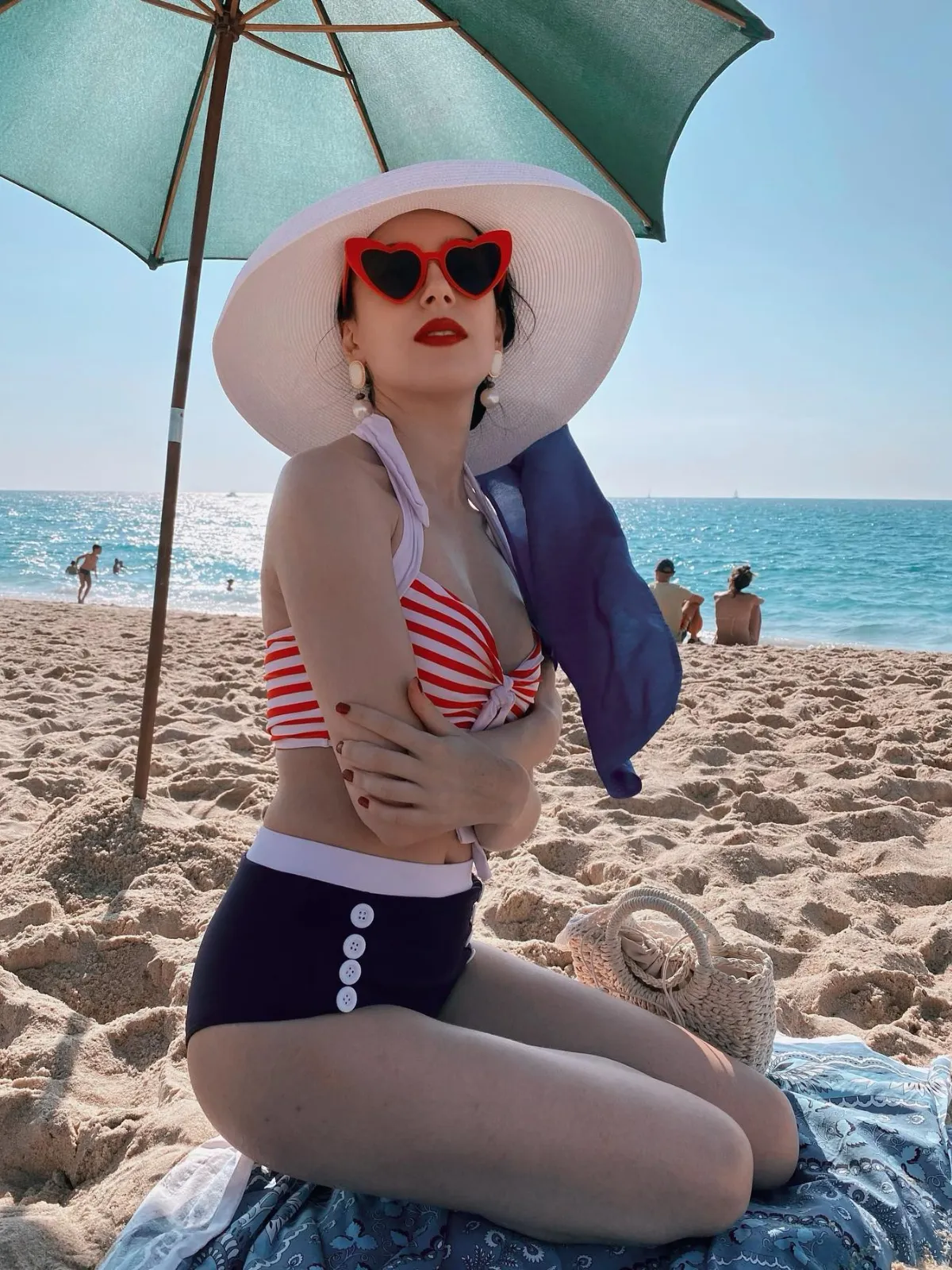 1950s Retro Strap Stripes Criss Cross Bikini sold by Retro Stage product image thumbnail 2