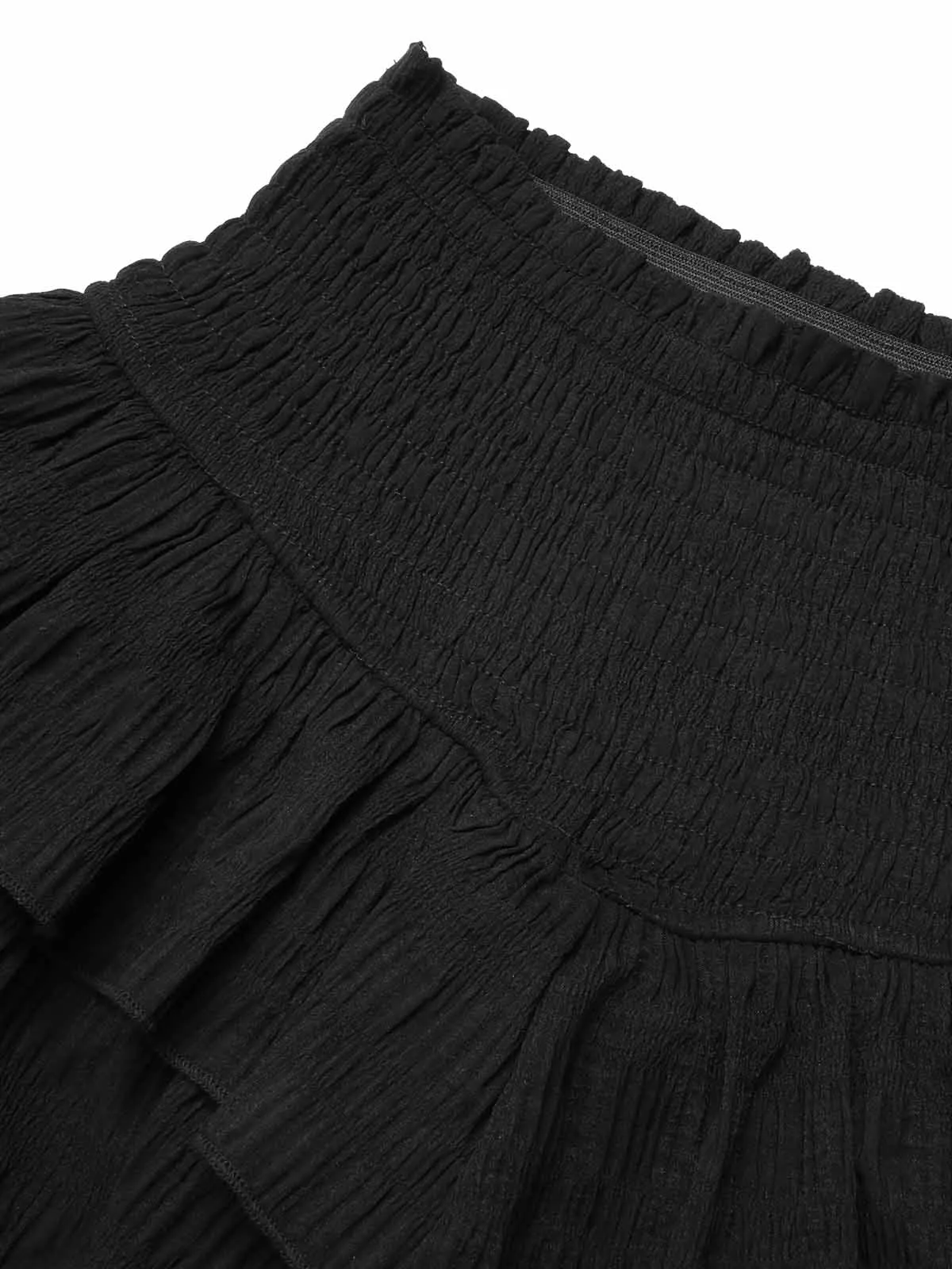 Black 1950s Ruffles Solid Shorts sold by Retro Stage product image thumbnail 5