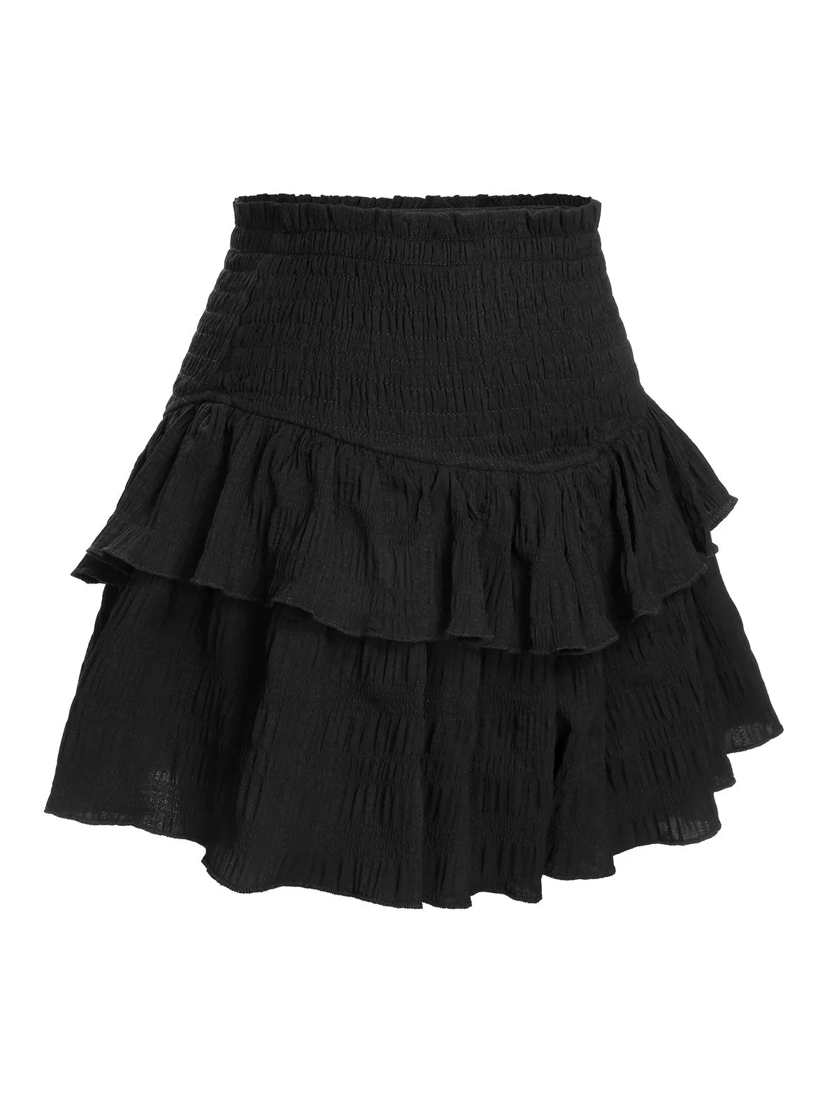 Black 1950s Ruffles Solid Shorts sold by Retro Stage product image thumbnail 3