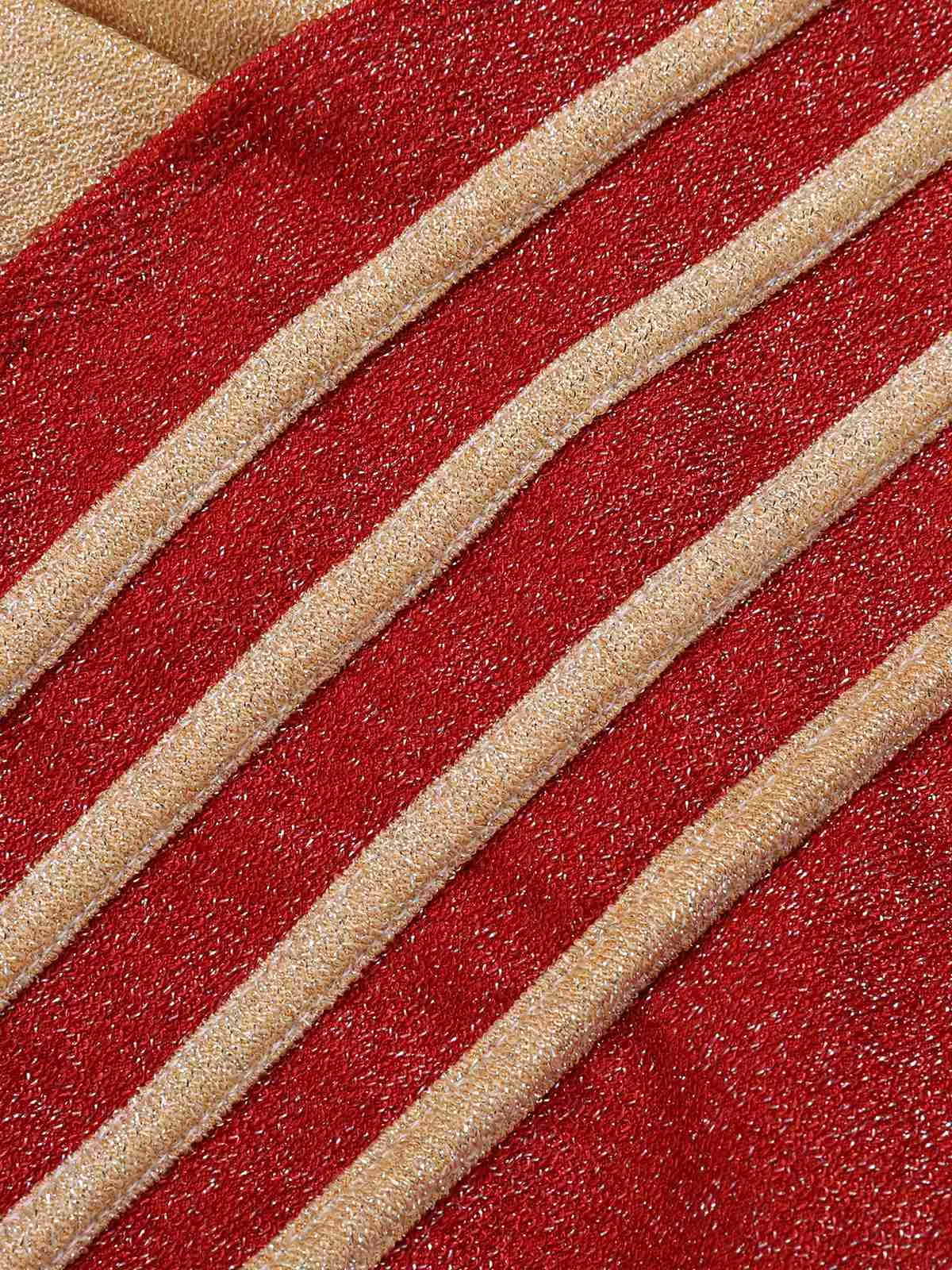 Red 1950s Stripe Patchwork One-Piece Swimsuit sold by Retro Stage product image thumbnail 4