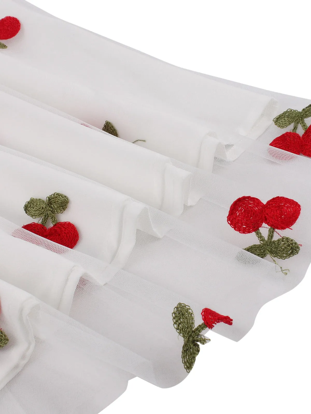 Vintage 1950s Mesh Red Cherry Skirt sold by Retro Stage product image thumbnail 5