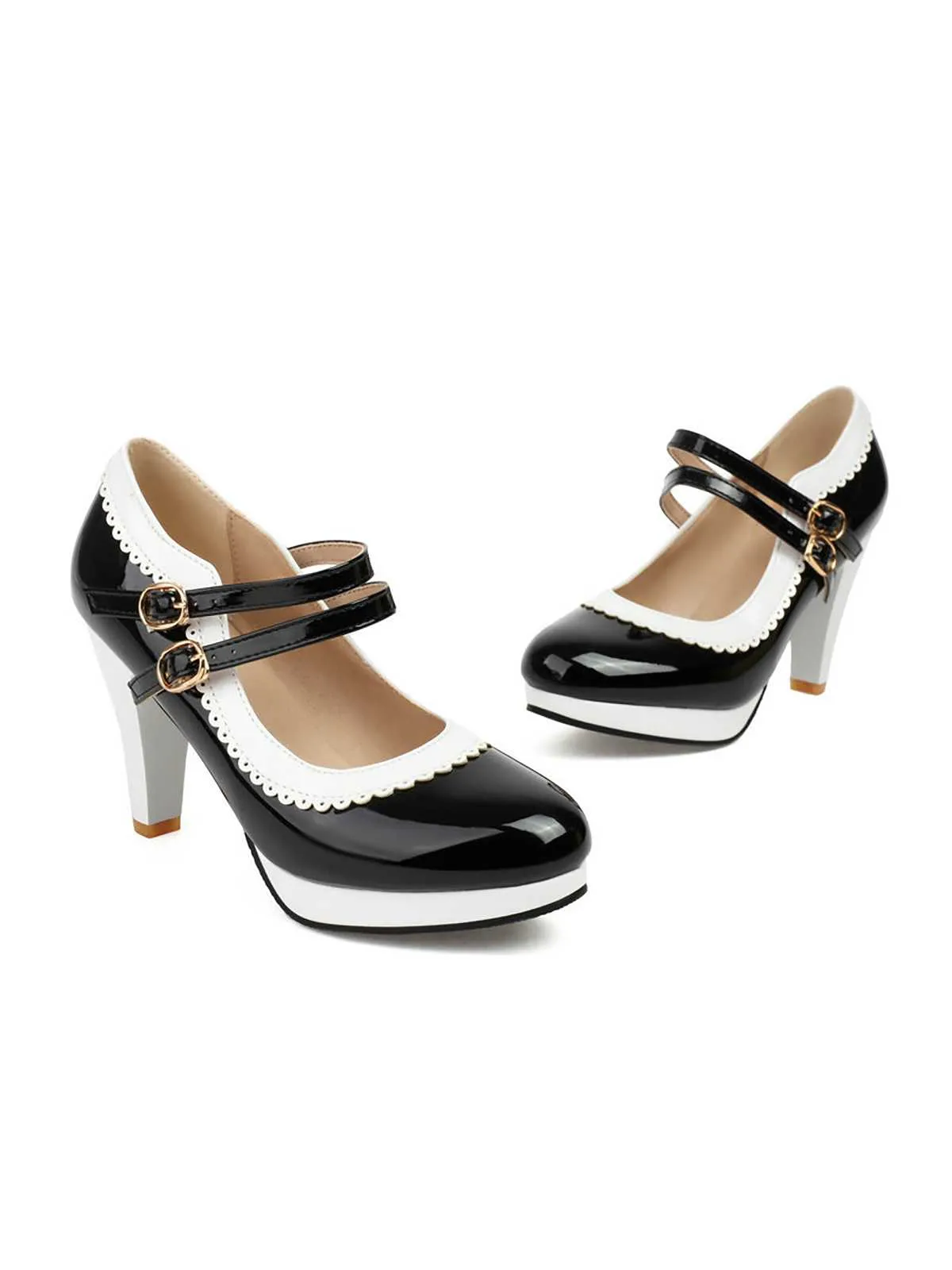 Retro Mary Jane Chunky High Heels Shoes sold by Retro Stage product image thumbnail 3