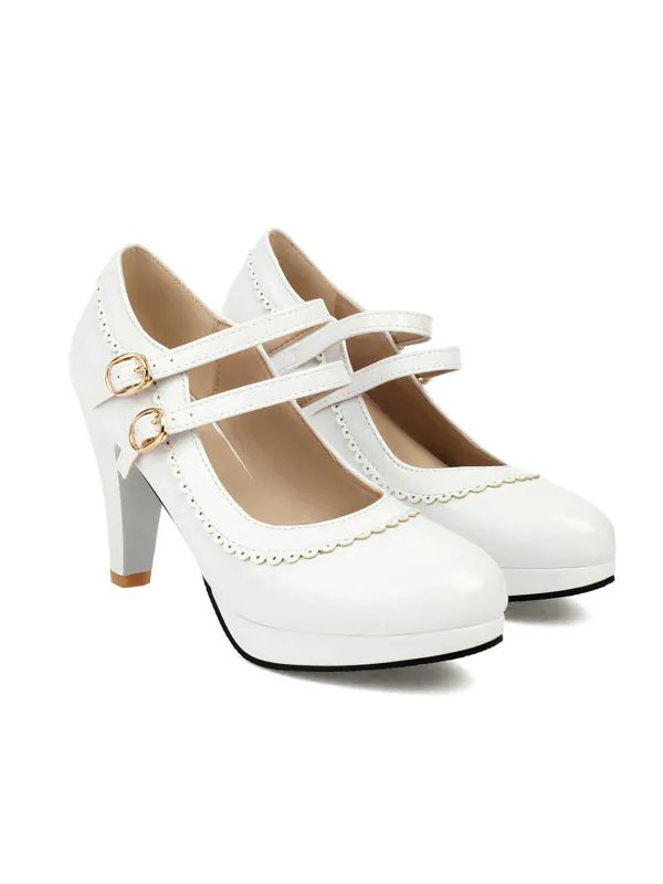 Retro Mary Jane Chunky High Heels Shoes sold by Retro Stage