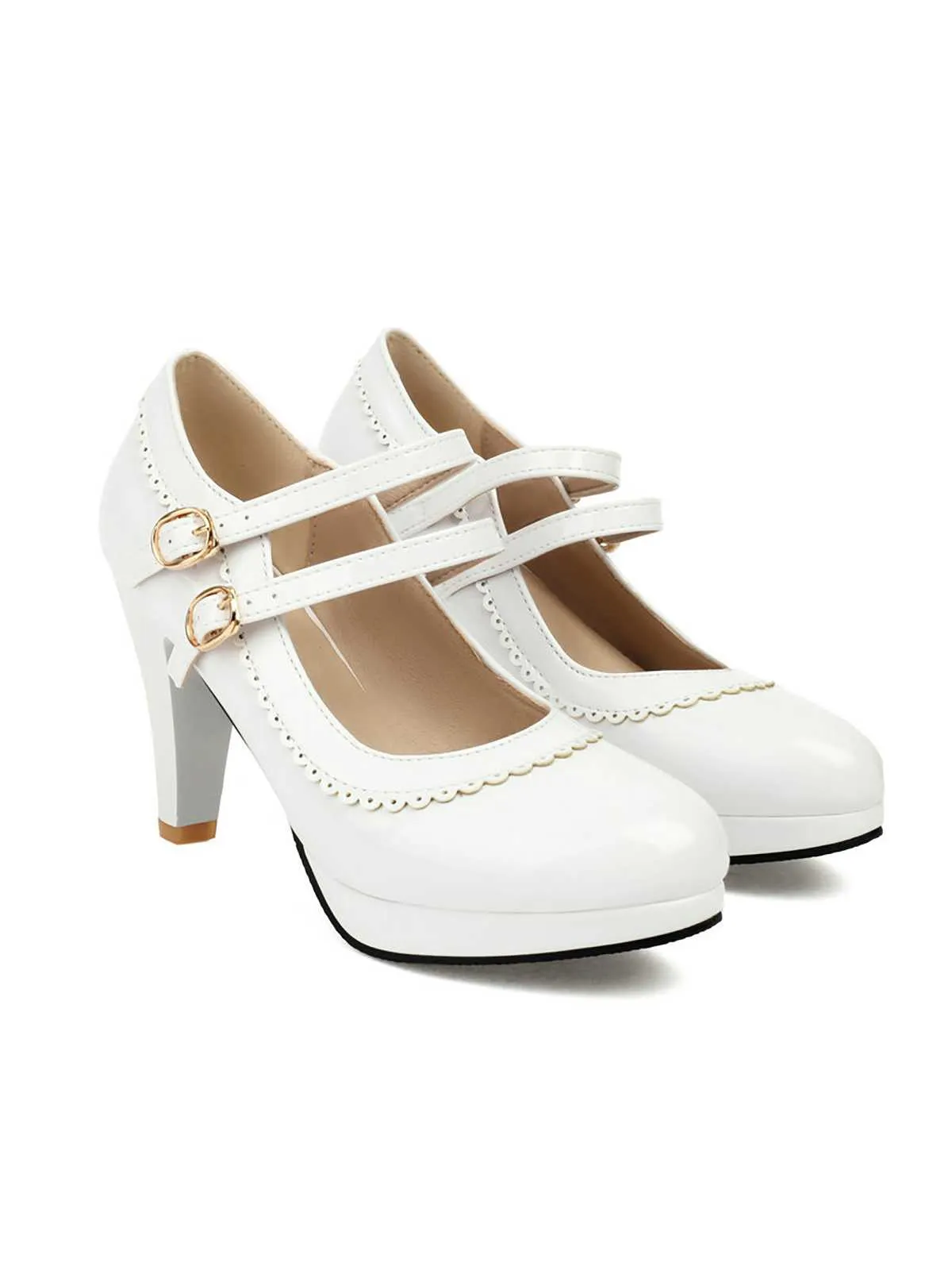 Retro Mary Jane Chunky High Heels Shoes sold by Retro Stage